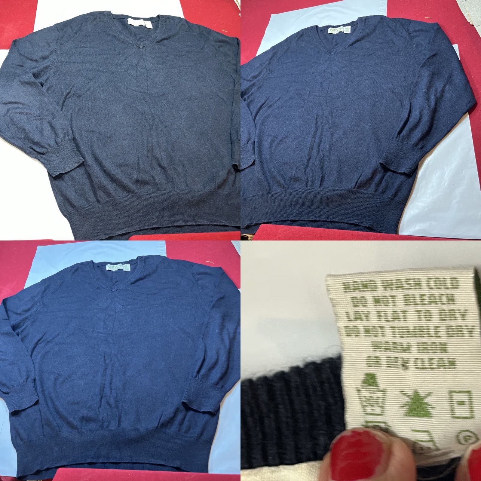 Orvis Orvis Sweater Mens Medium BLUE Cashmere Cotton V-Neck Knit Pullover Classic Navy Blue, Regular Fit, All Seasons, Office, Casual, Preppy, Pullover Size US M / EU 48-50 / 2 - 8 Thumbnail