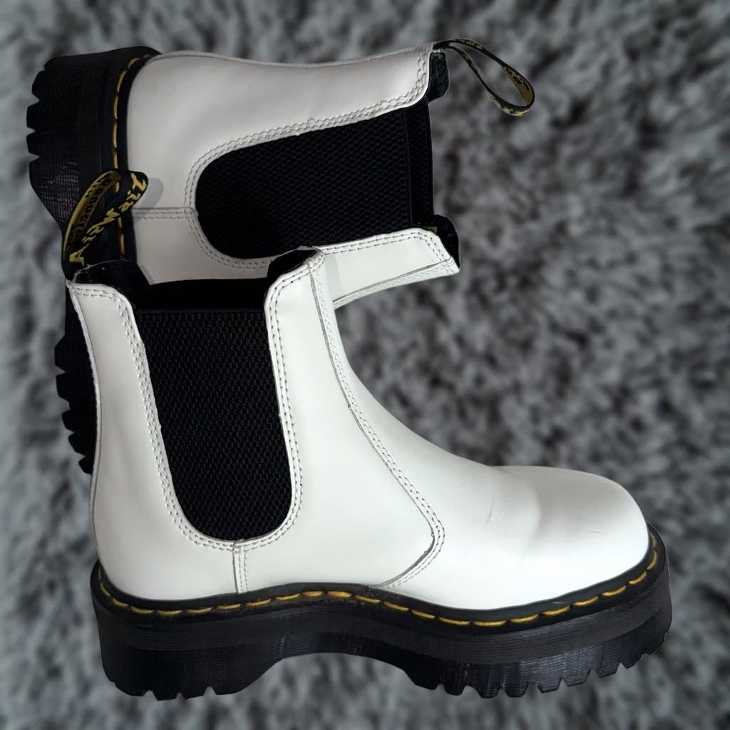 Dr. Martens Dr. Martens 2976 Quad Chelsea Boots Womens Size 8 White Platform Leather Fashion Boots Womens Platform Chelsea Boots Size US 8 / IT 38 - 1 Thumbnail
