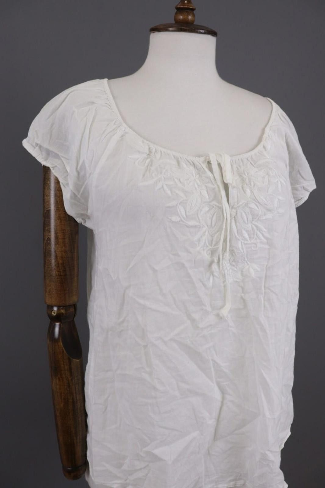 Designer Emily Van Den Bergh White Floral Blouse Shirt Size 40 Size M / US 6-8 / IT 42-44 - 5 Thumbnail