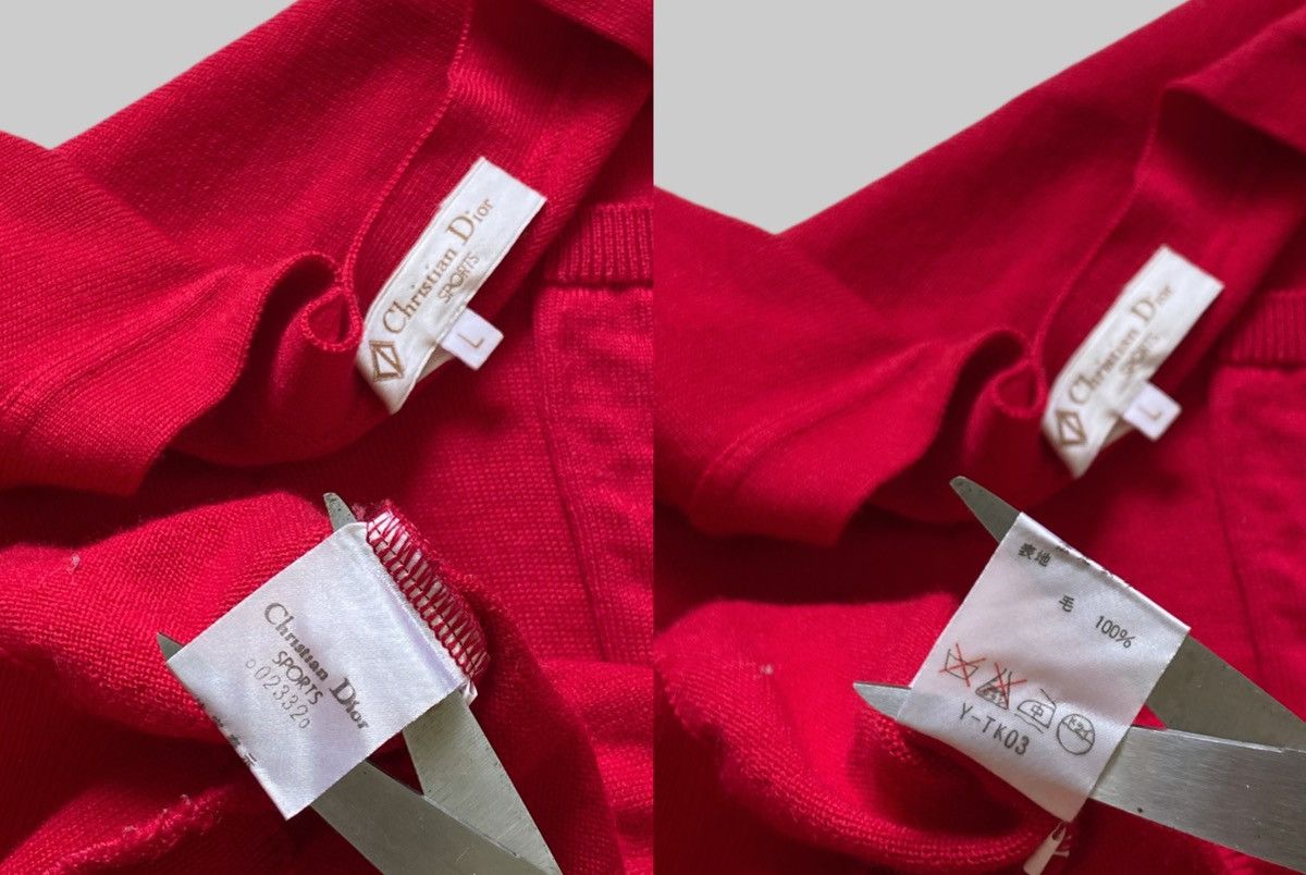 Christian Dior Monsieur × Vintage Vintage Christian Dior Sports V-Neck Knit Sweater - Red Size L / US 10 / IT 46 - 4 Thumbnail