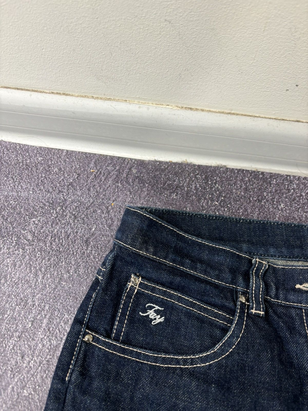 Fay Fay Vintage Women’s Navy Blue Straight Italian Denim Jeans Size 27" / US 4 / IT 40 - 6 Thumbnail