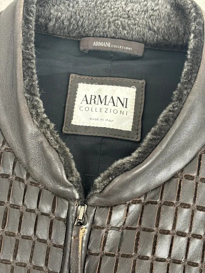 Armani Collezioni Armani Collezioni Brown Leather Quilted Bomber Jacket Size US L / EU 52-54 / 3 - 8 Thumbnail