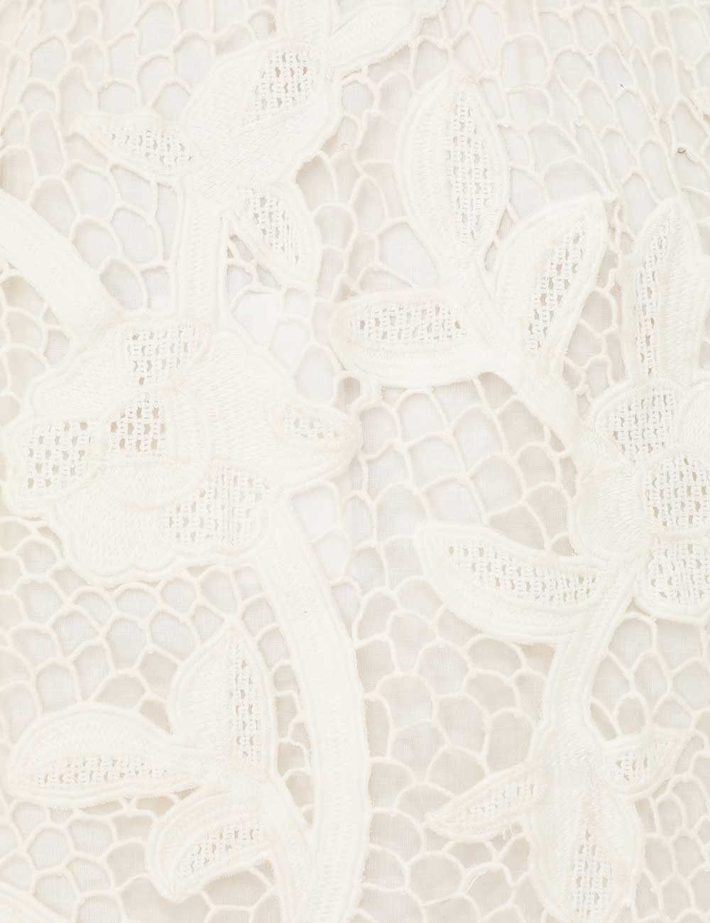 Zimmermann oc11z0525 Crochet Lace Midi Skirt in White Size 25" / US 0 / IT 36 - 6 Thumbnail