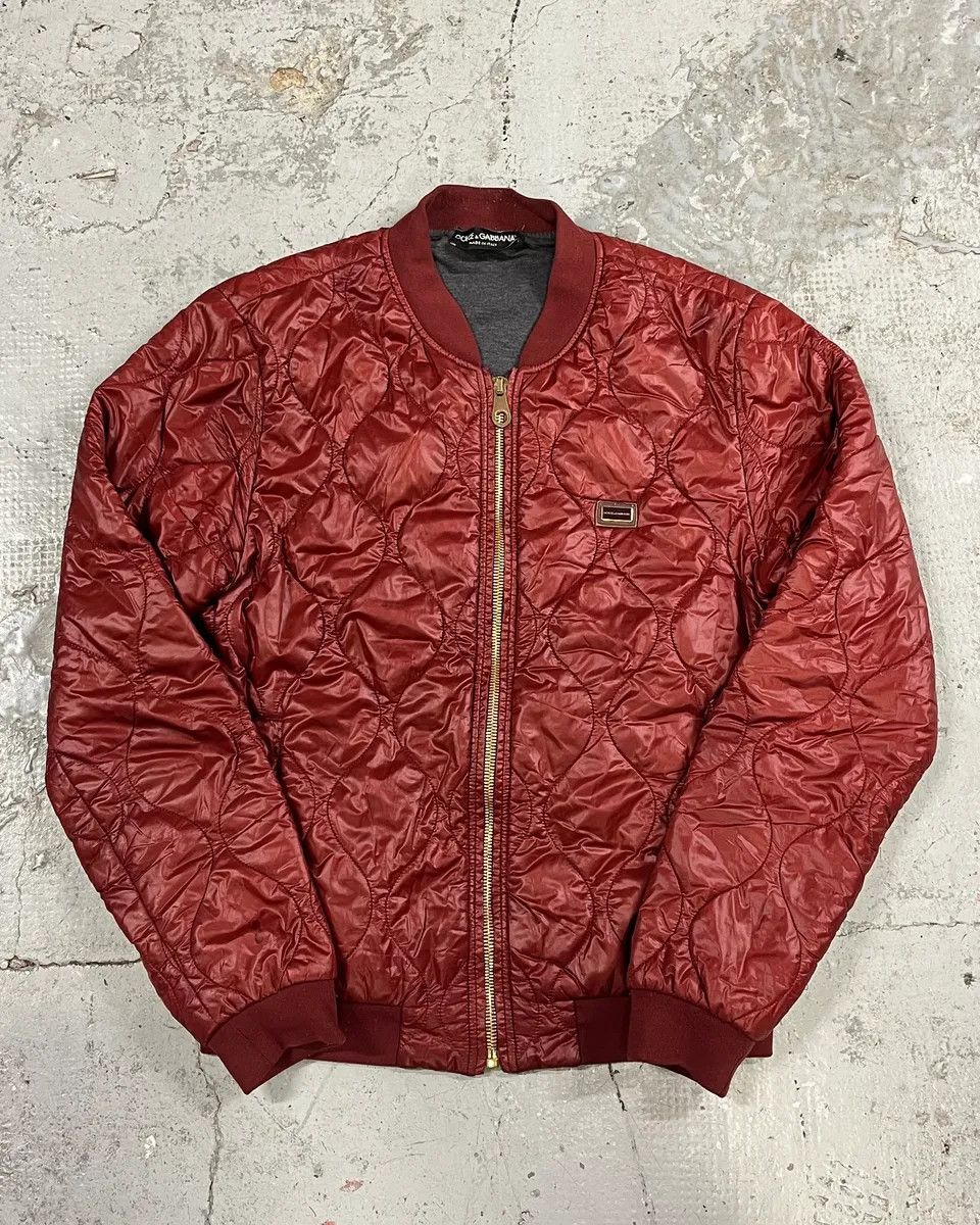 Dolce & Gabbana 2000s Dolce & Gabana Quilted Red Bomber Jacket Size US M / EU 48-50 / 2 - 1 Thumbnail