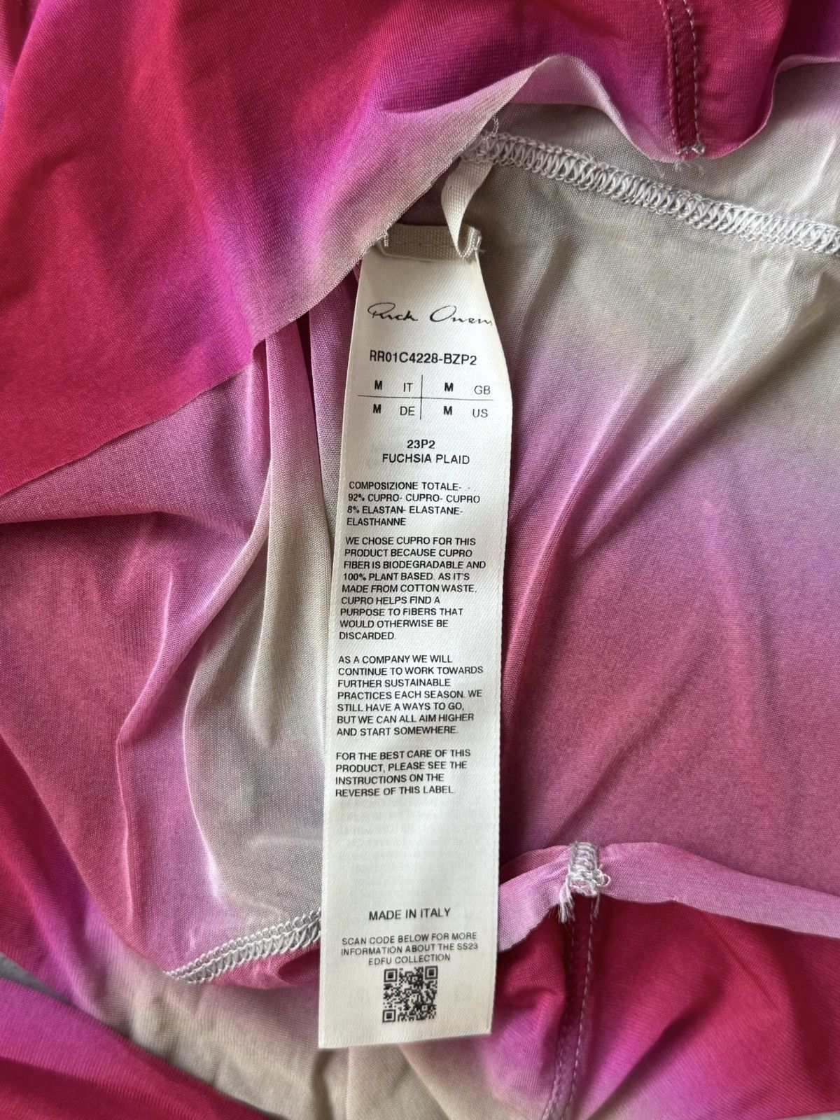 Rick Owens Rick Owens Edfu SS23 Fuchsia Plaid Long Sleeve Size US M / EU 48-50 / 2 - 4 Thumbnail