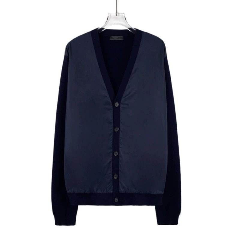 Prada Prada Color-blocked wool V-neck single-breasted long-sleev Size US L / EU 52-54 / 3 - 1 Thumbnail