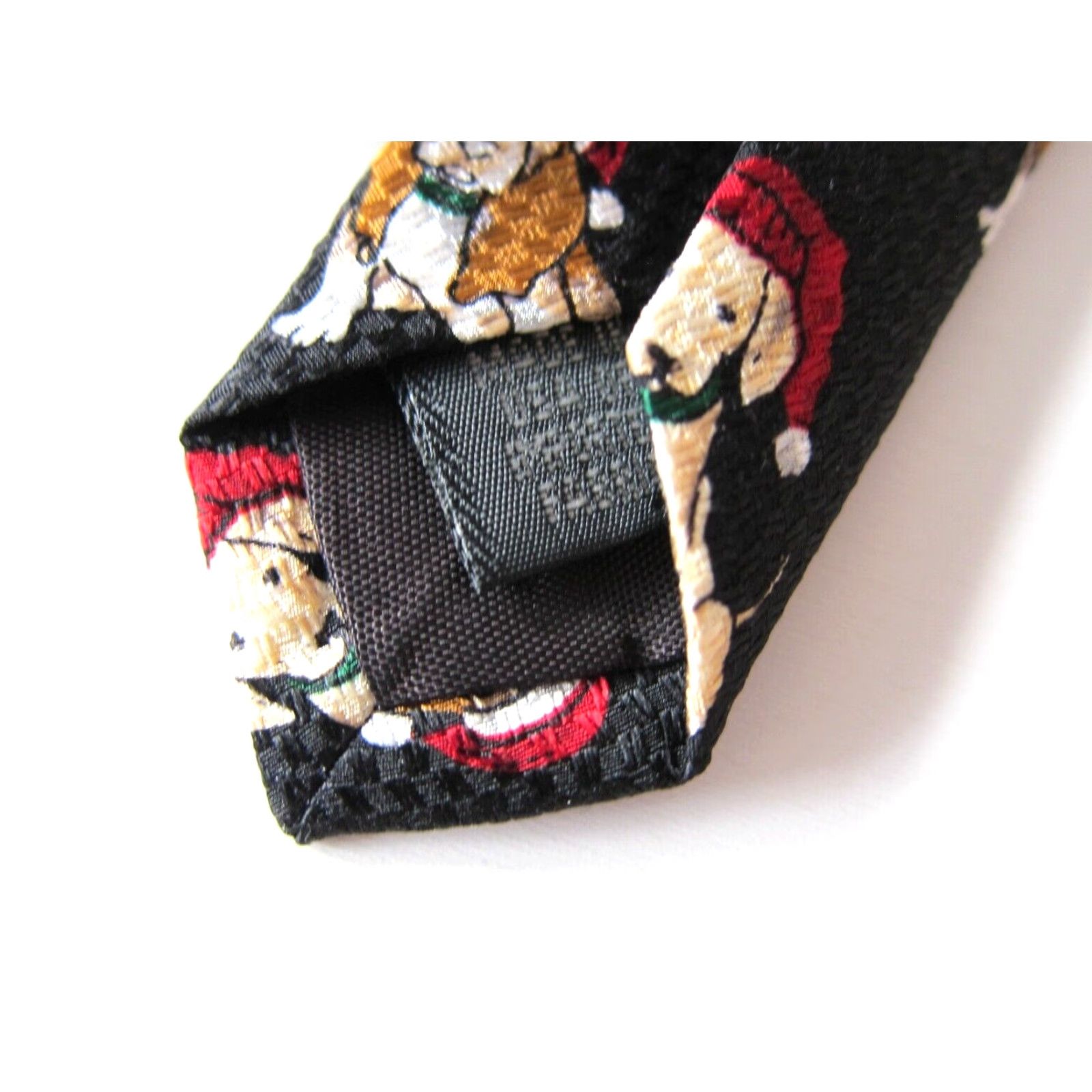 Vintage VINTAGE Robert Stock Made USA Black Red Christmas Puppies Dalmatian Dog Tie Men Silk Pattern Dog Tie Size ONE SIZE - 5 Thumbnail