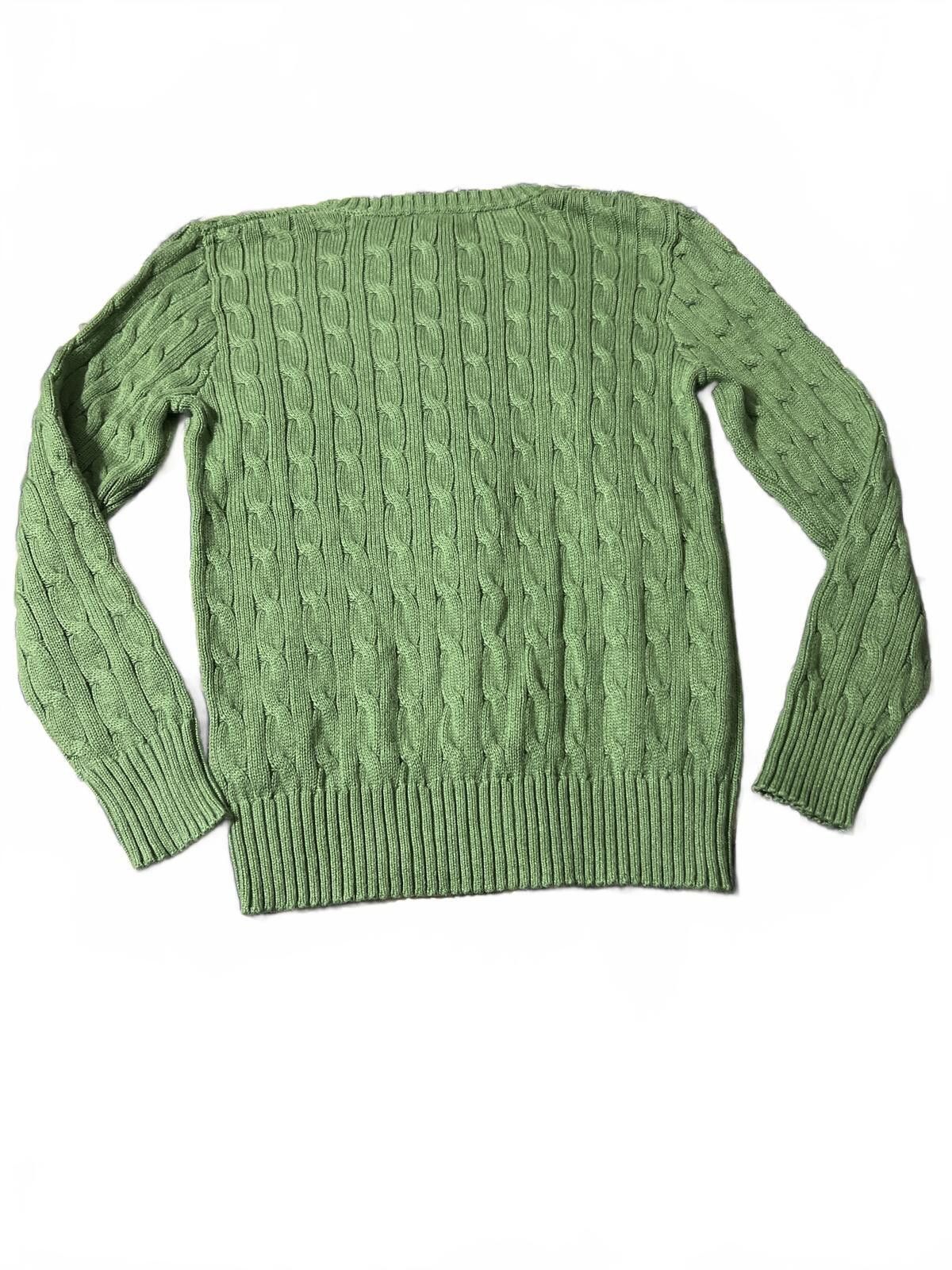 Polo Ralph Lauren Polo Ralph Lauren Boys Green Cable Knit Sweater M (10-12) Size US M / EU 48-50 / 2 - 5 Thumbnail