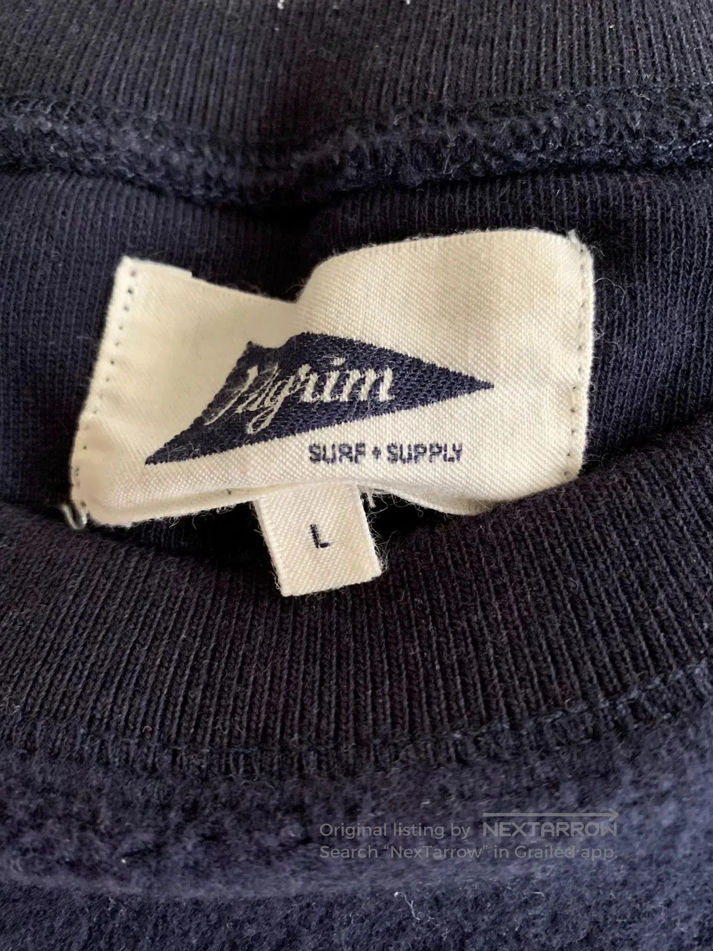 Pilgrim Surf + Supply navy fleece sweatshirt for men. Size US L / EU 52-54 / 3 - 3 Thumbnail