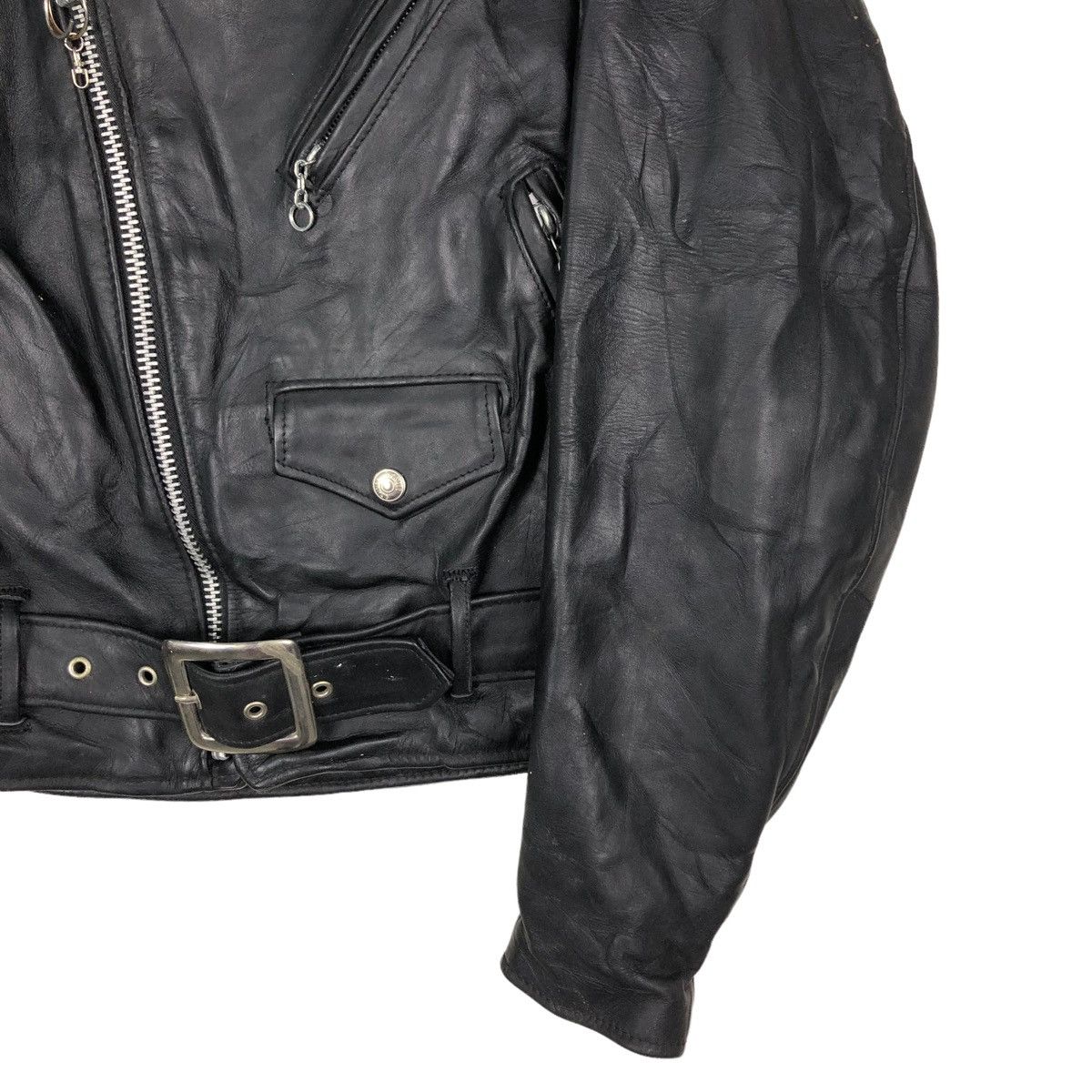 Schott ☄️VINTAGE DOUBLE COLLAR BIKER LEATHER JACKET SCHOTT PERFECTO Size US M / EU 48-50 / 2 - 8 Thumbnail