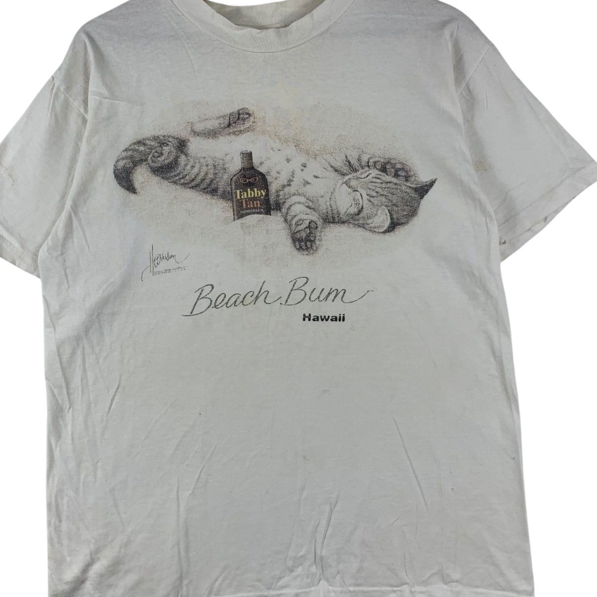 Vintage Vintage 1995 BOB HARRISON BEACH BUM Kitten Tee Shirt Top Size M / US 6-8 / IT 42-44 - 3 Thumbnail