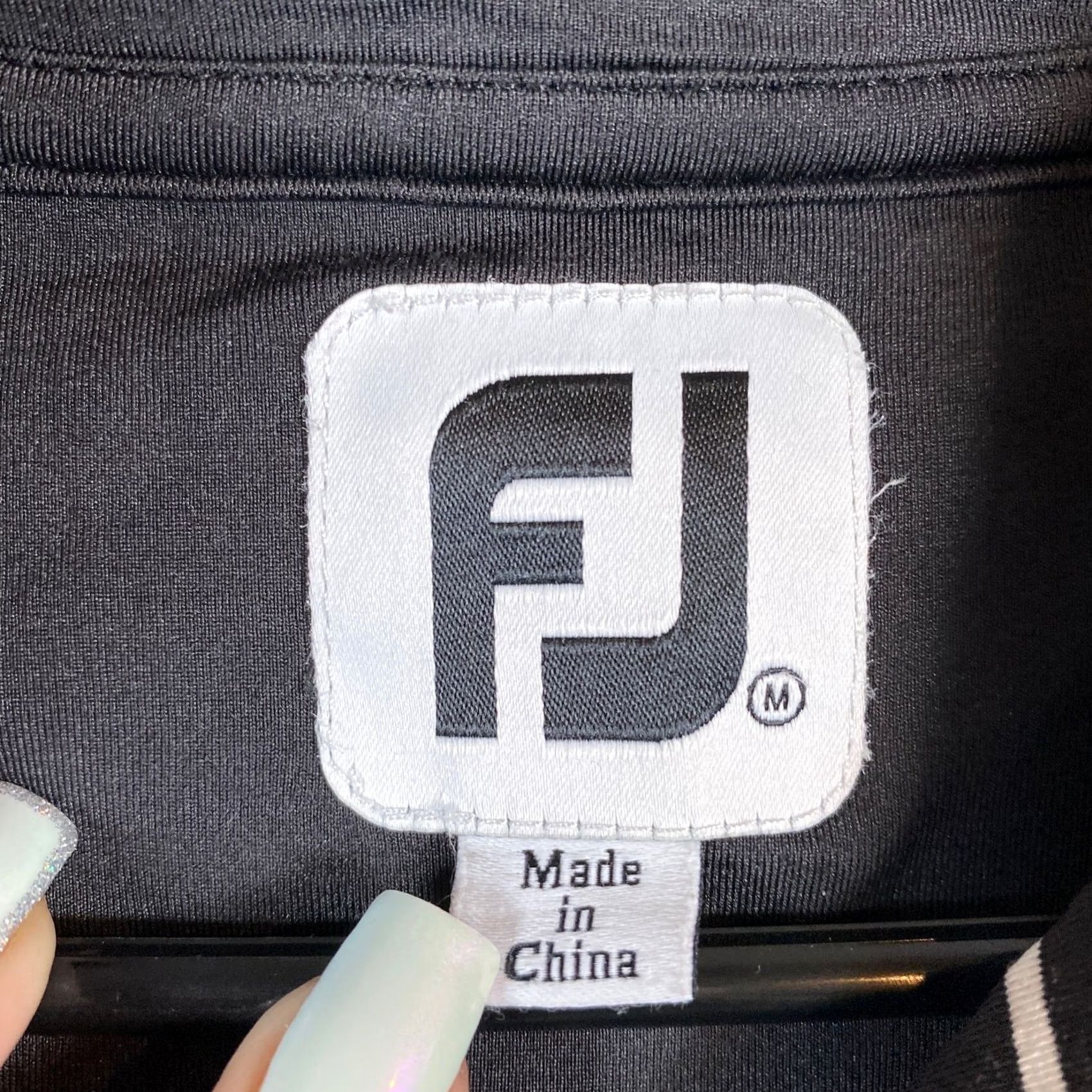 Footjoy FootJoy Womens Jacket Black White Stripe 1/4 Zip Nylon Blend Stretch Medium Size M / US 6-8 / IT 42-44 - 6 Thumbnail