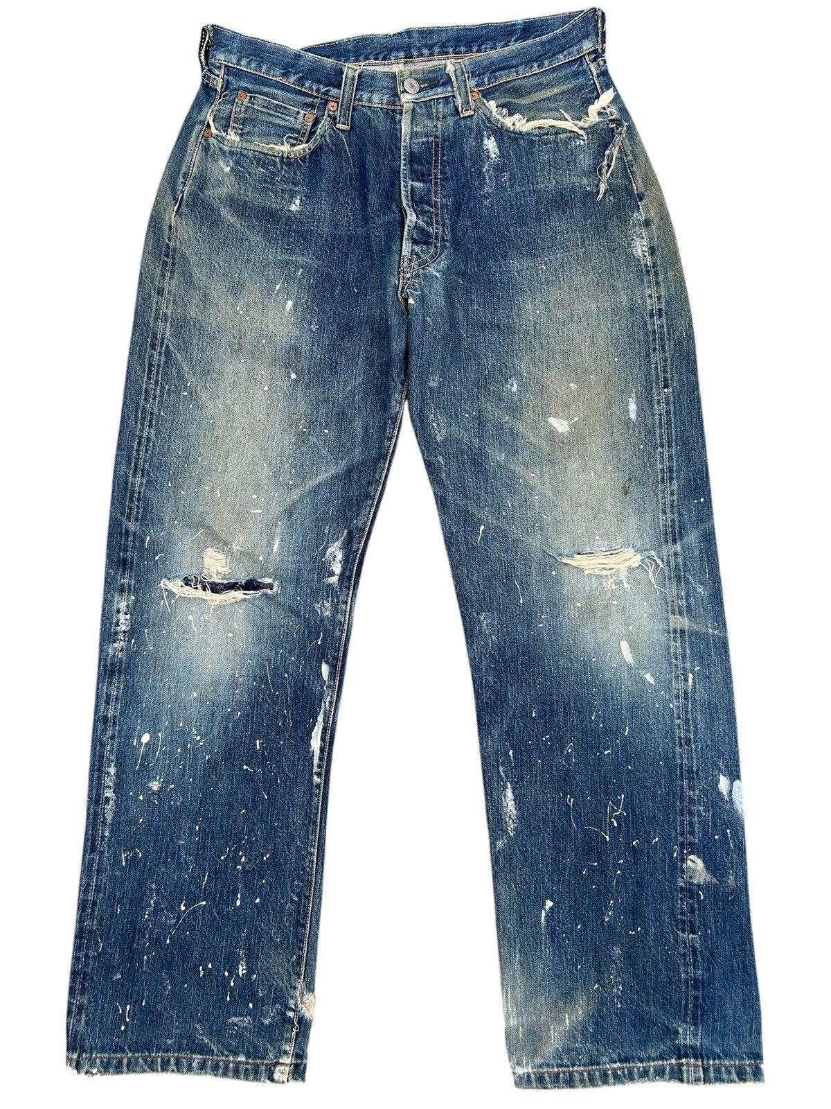 Kapital Vintage Full Count Selvedge Thrashed Denim Jeans Size US 31 - 1 Thumbnail