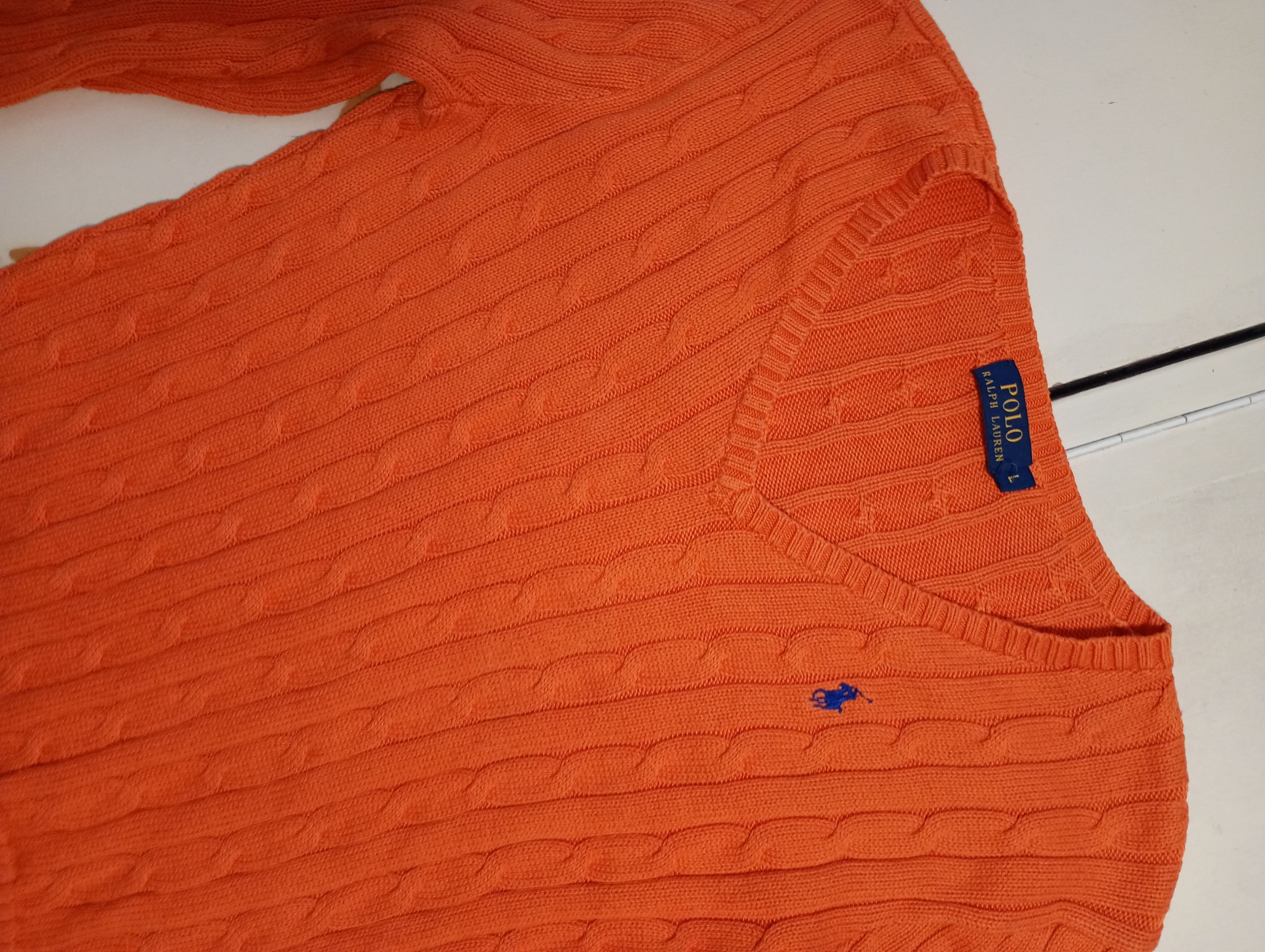 Polo Ralph Lauren Polo Ralph Lauren Women's V-Neck Cable Knit Jumper Size L / US 10 / IT 46 - 6 Thumbnail
