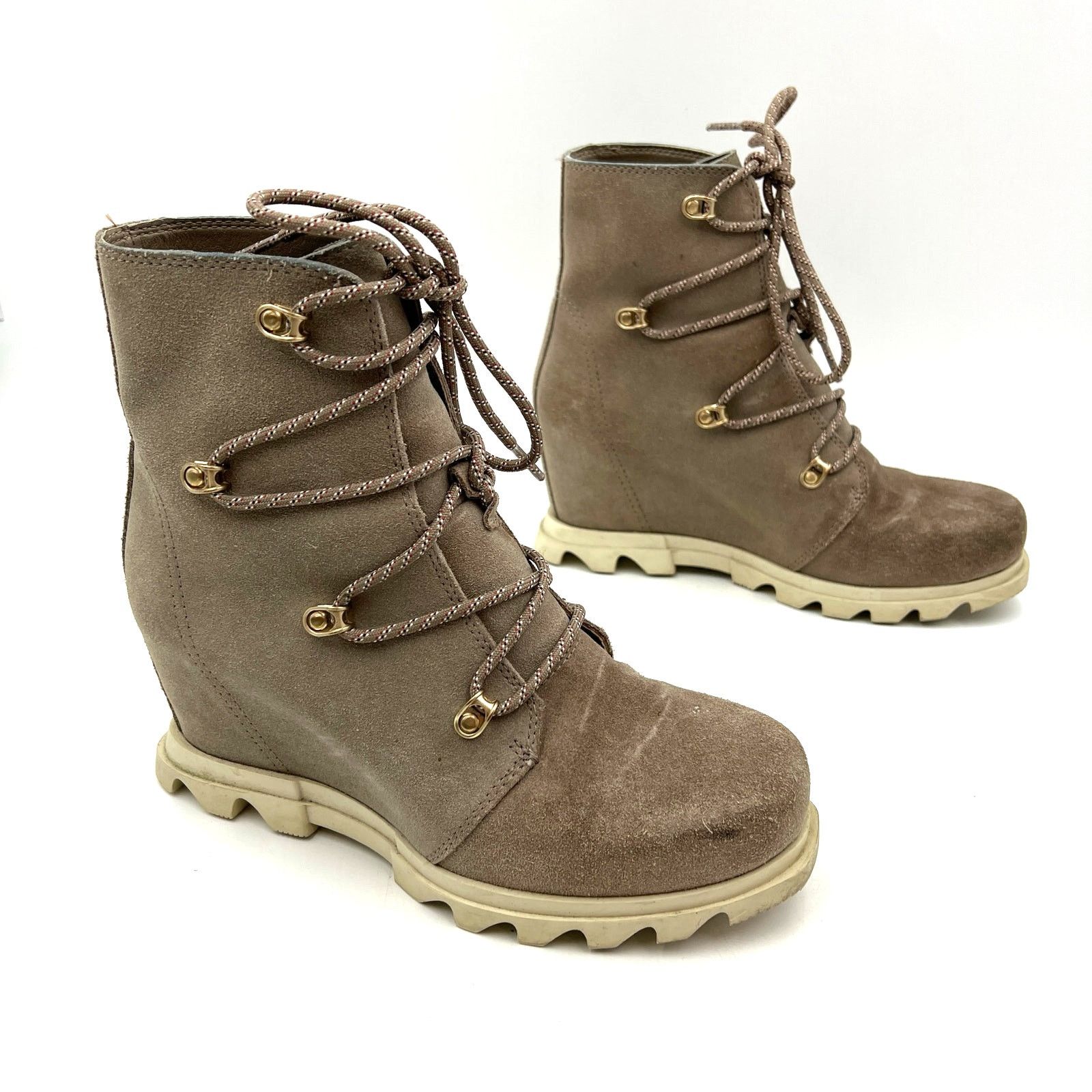SOREL Sorel Joan of Arctic Wedge III Lace Boot Suede Ankle Bootie Size US 8 / IT 38 - 1 Thumbnail