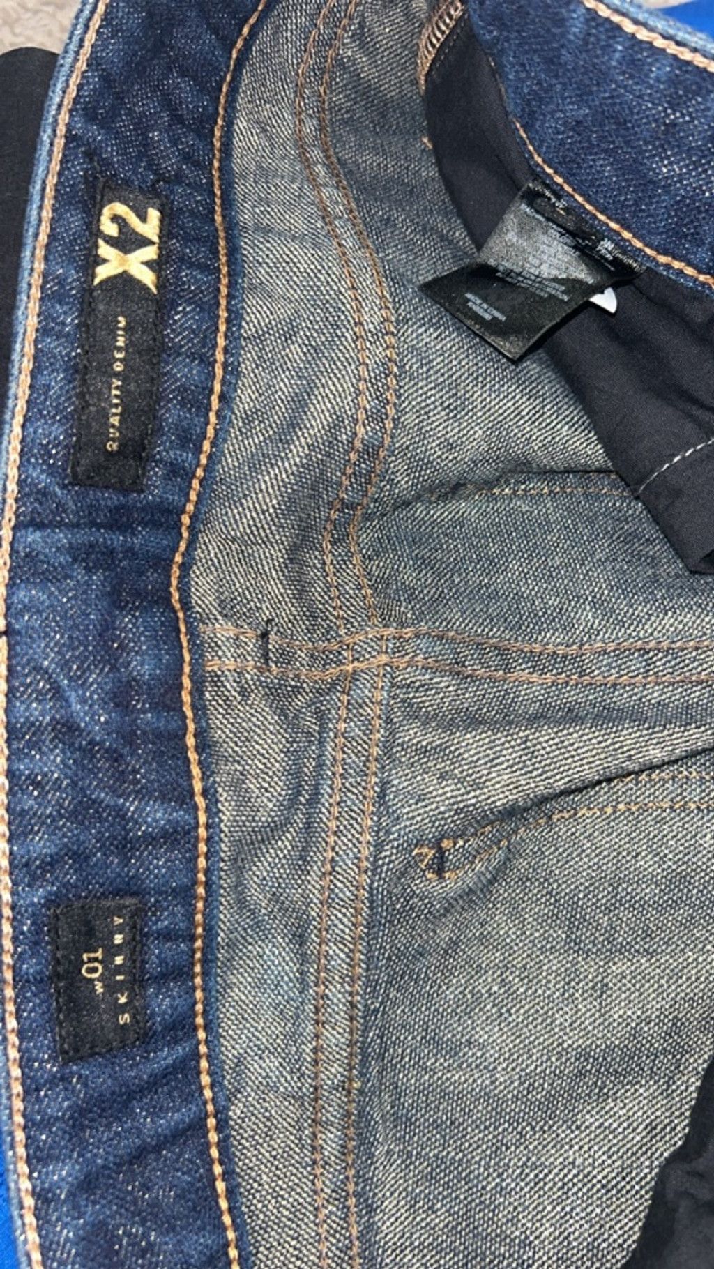 Other Women's X2 Blue Gold Skinny Jeans Size 8 Size 30" / US 8 / IT 44 - 8 Thumbnail