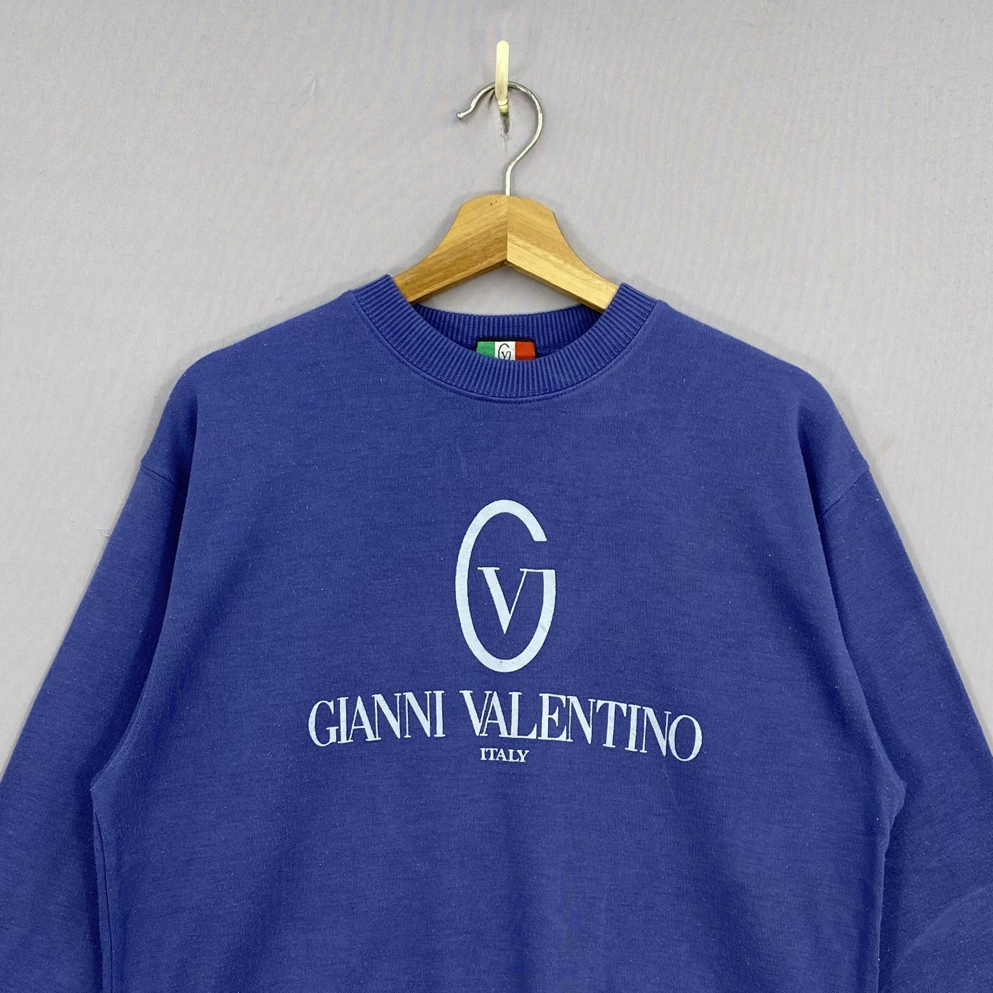 Valentino Vintage 90s Gianni Valentino Spell Out Pullover Sweatshirt Size US M / EU 48-50 / 2 - 3 Thumbnail