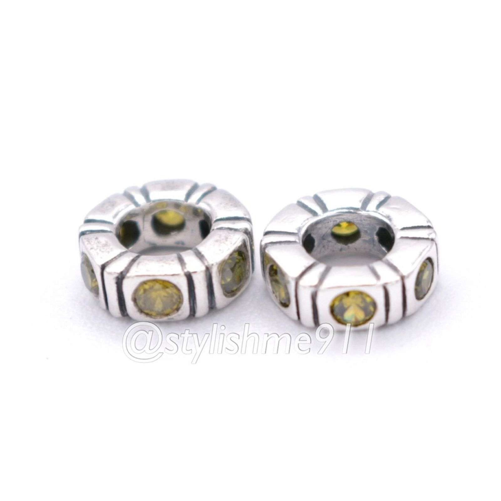 pandora Two Authentic Pandora Trinity Green CZ Spacers - 790368GCZ Size ONE SIZE - 8 Thumbnail