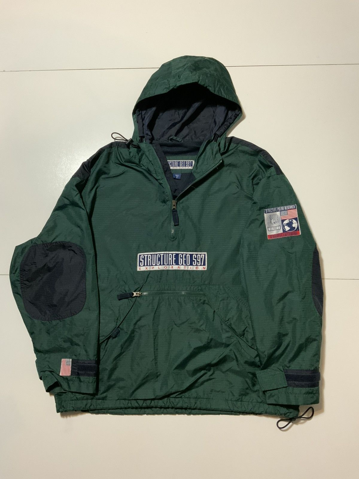 Vintage 90s Structure GeoTeam Exploration Windbreaker Anorak Jacket Size US S / EU 44-46 / 1 - 1 Thumbnail