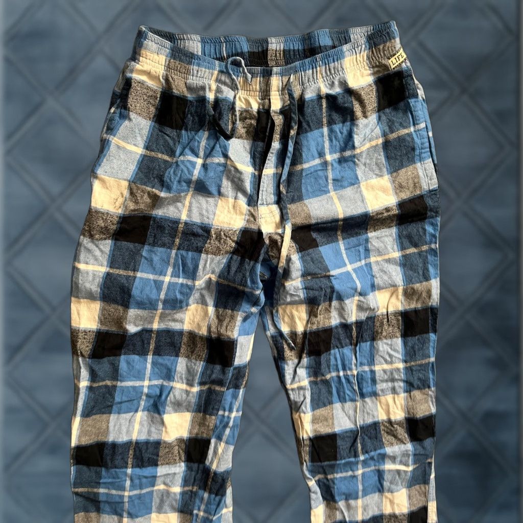 Life is Good Life Is Good Mens Cotton Drawstring Sleep Pants S Blue Plaid Pajama Pants Mens Life Is Good Sleepwear Drawstring Cotton Plaid Blue S Size US 29 - 1 Thumbnail