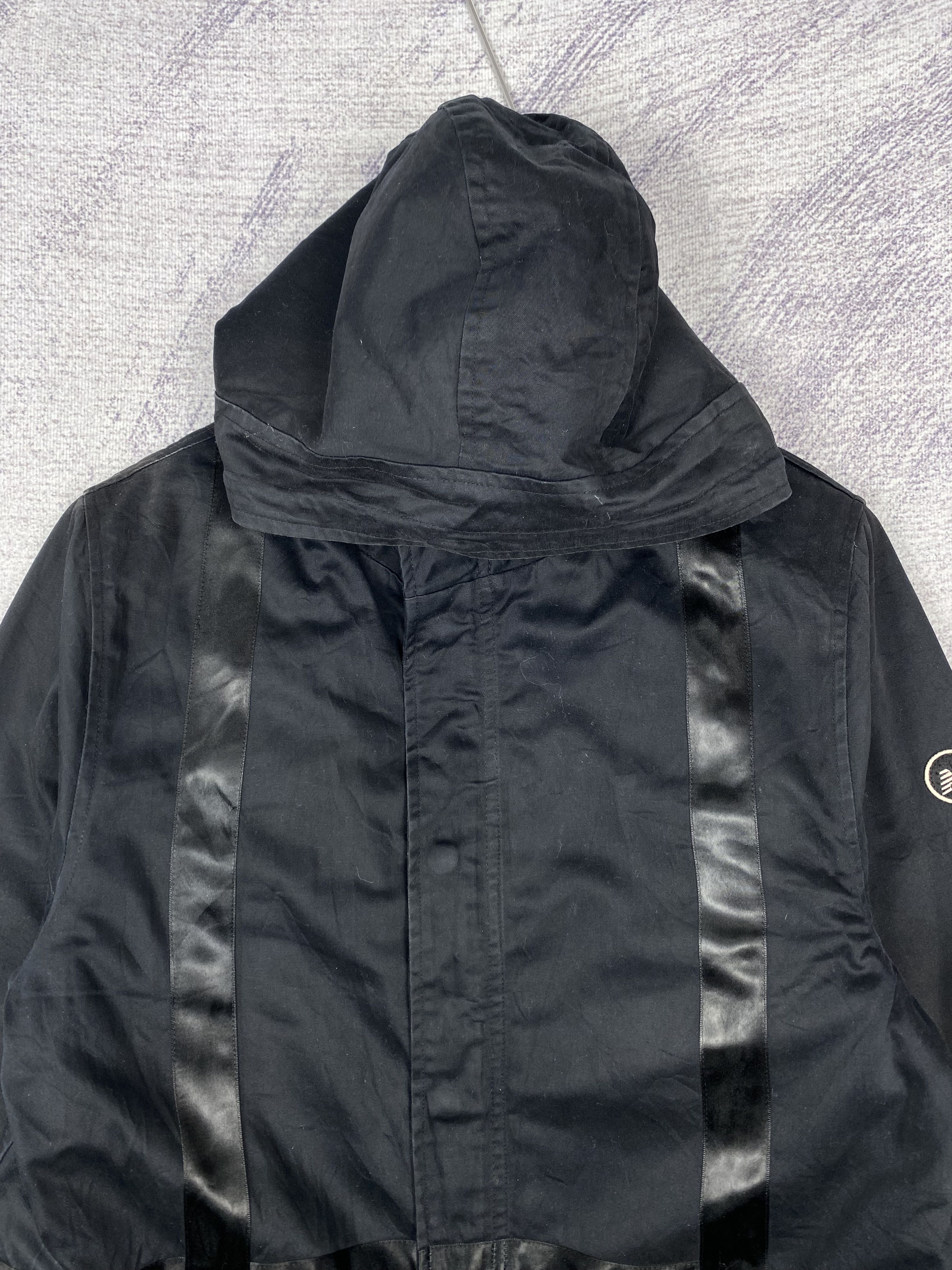 New Balance Vintage New Balance Black Hooded Satin-Trim Jacket Size US M / EU 48-50 / 2 - 2 Thumbnail