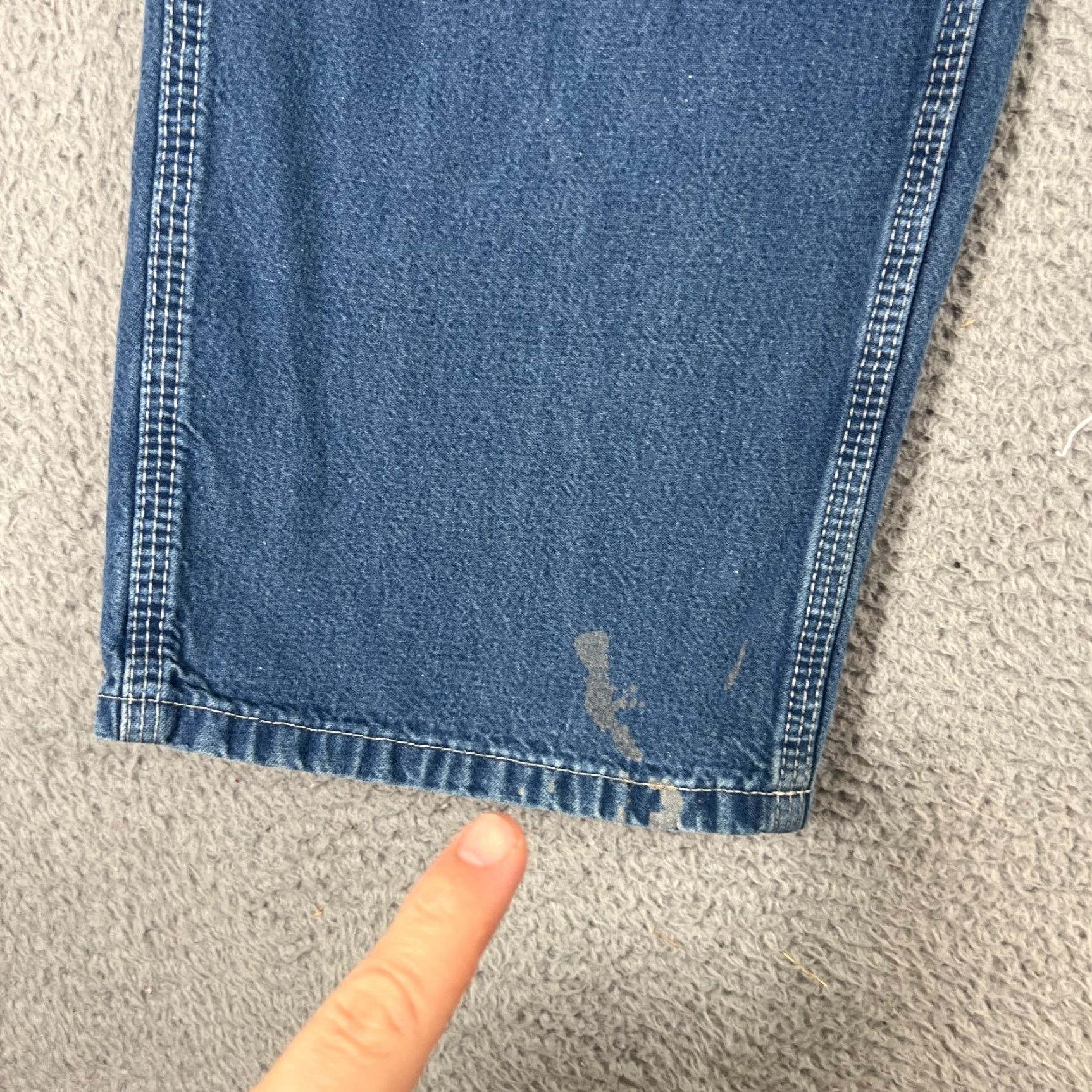 Carhartt Carhartt Jeans Mens 40x30 Blue Dungaree Fit 382-83 Distressed Denim Workwear USA Logo 90s Mens Jeans Size US 40 / EU 56 - 2 Thumbnail
