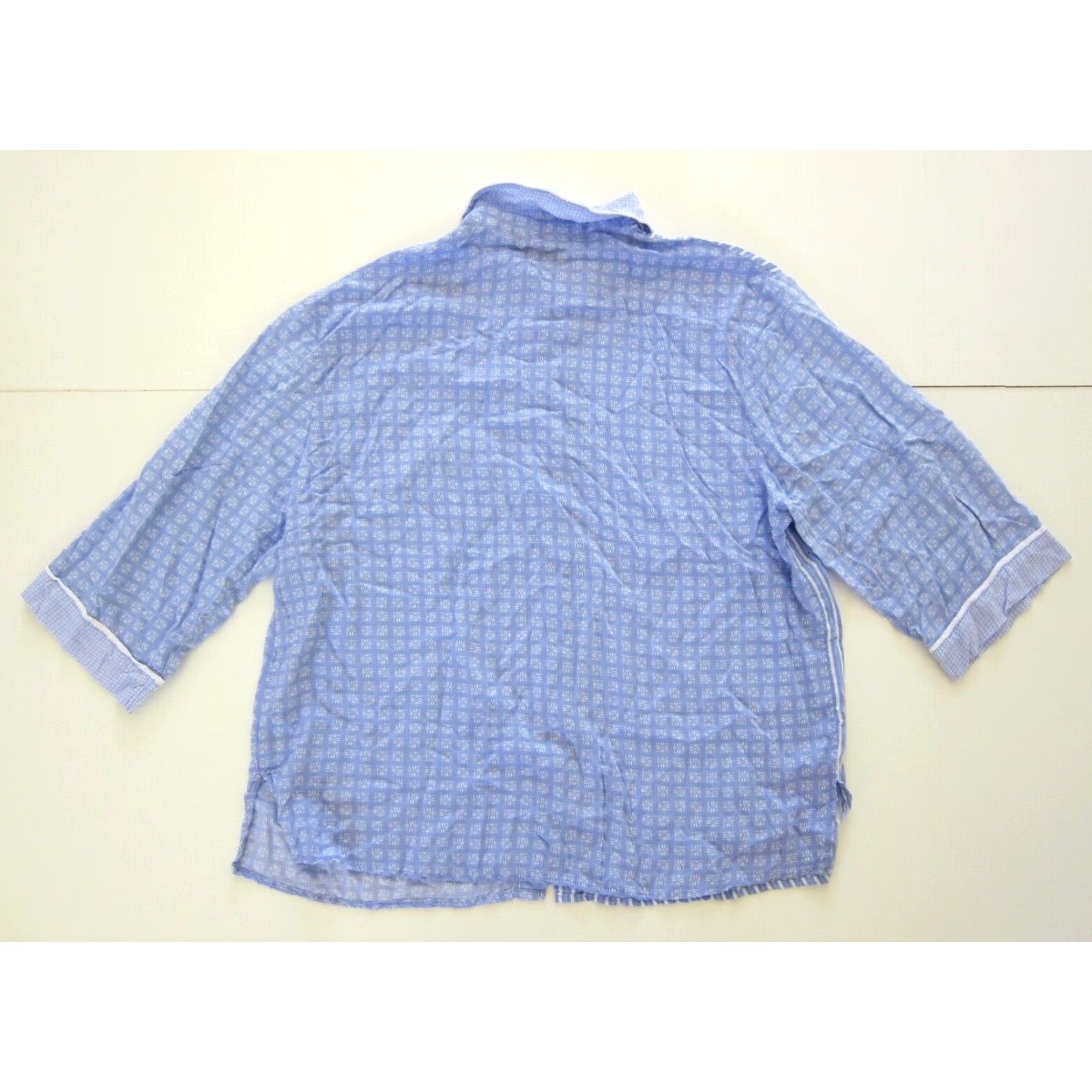 DKNY Vtg DKNY 100% Rayon Purple White Stripe Button Down Collared Pajama Shirt Large Size L / US 10 / IT 46 - 2 Thumbnail