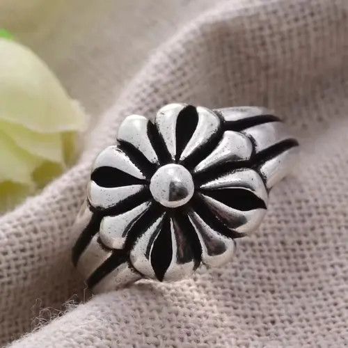 Ring Of Fire Elegant Sunflower Sterling Silver Adjustable Ring Size ONE SIZE - 3 Thumbnail