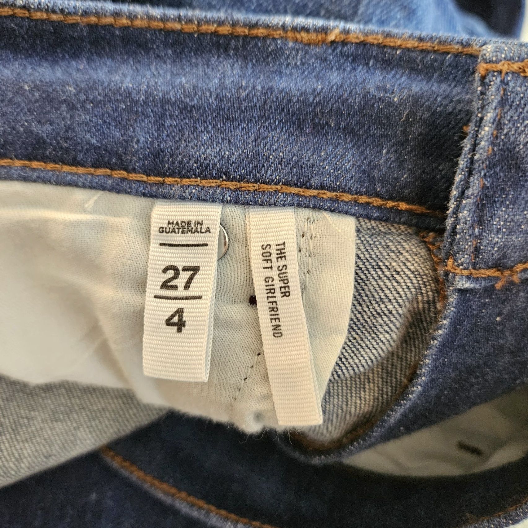 Loft LOFT Womens Jeans Girlfriend Size 4 Blue Dark Wash Mid Rise Denim Cotton Blend Slim" Size 27" / US 4 / IT 40 - 7 Thumbnail
