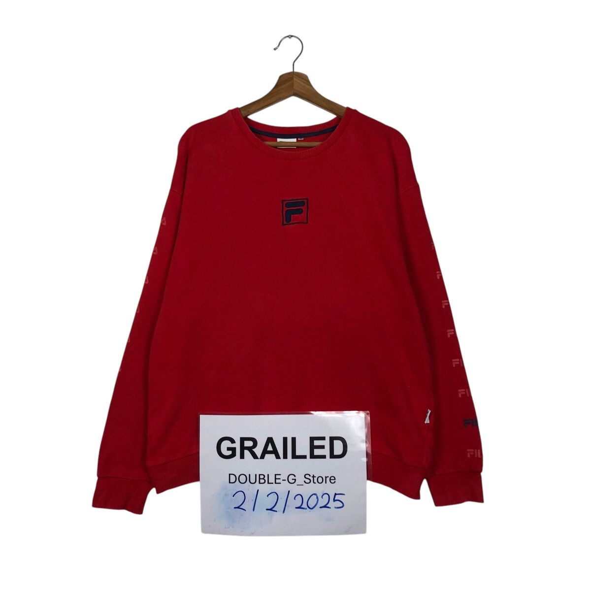 Japanese Brand 📌Vintage Sweatshirt Fila Centre Logo Big Logo Size US M / EU 48-50 / 2 - 1 Thumbnail