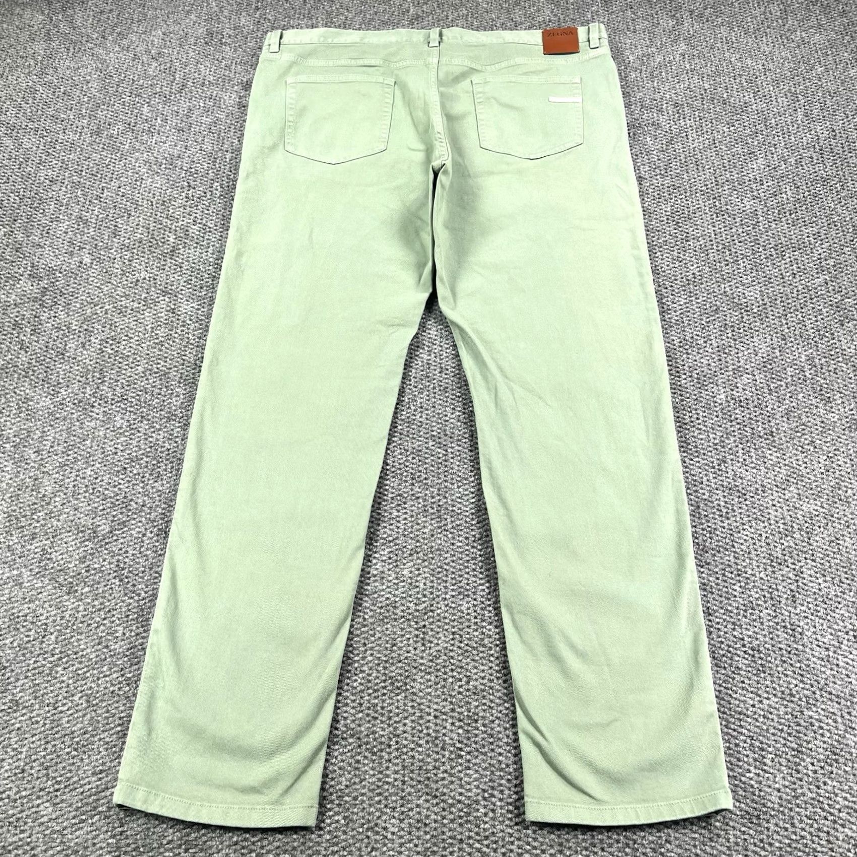 Z Zegna ZEGNA Roccia Jeans Mens 42x34 Green Stretch Cotton Straight Leg 5-Pocket Denim Size US 42 / EU 58 - 7 Thumbnail