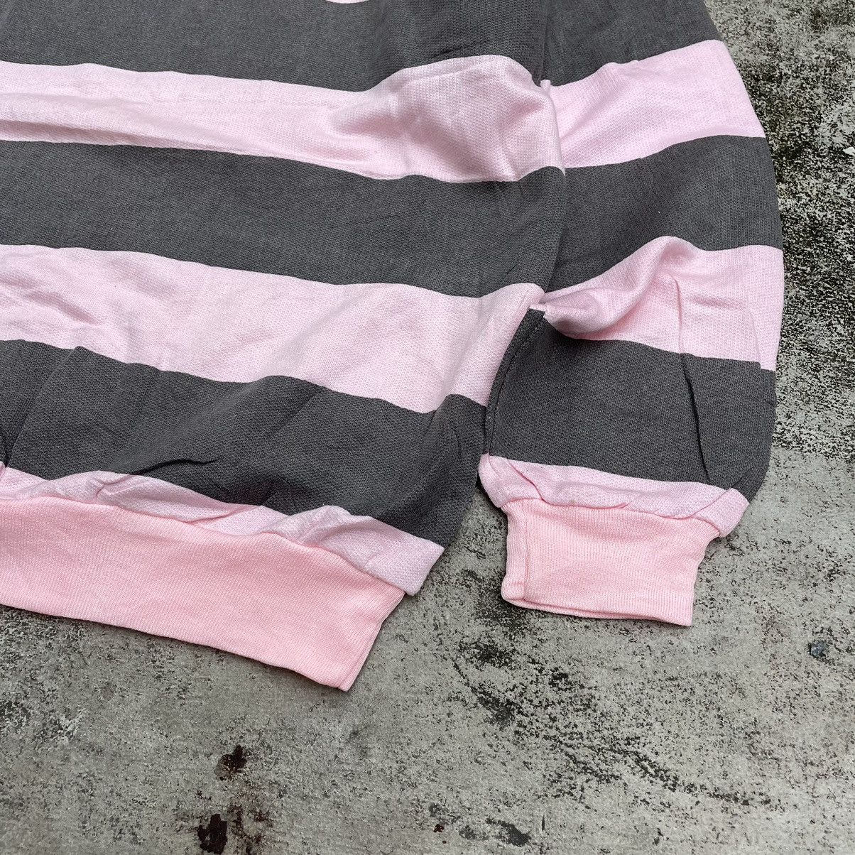 Vintage Vintage 90s Y2K Pink Black Striped Crewneck Sweater Swag L Size US L / EU 52-54 / 3 - 4 Thumbnail