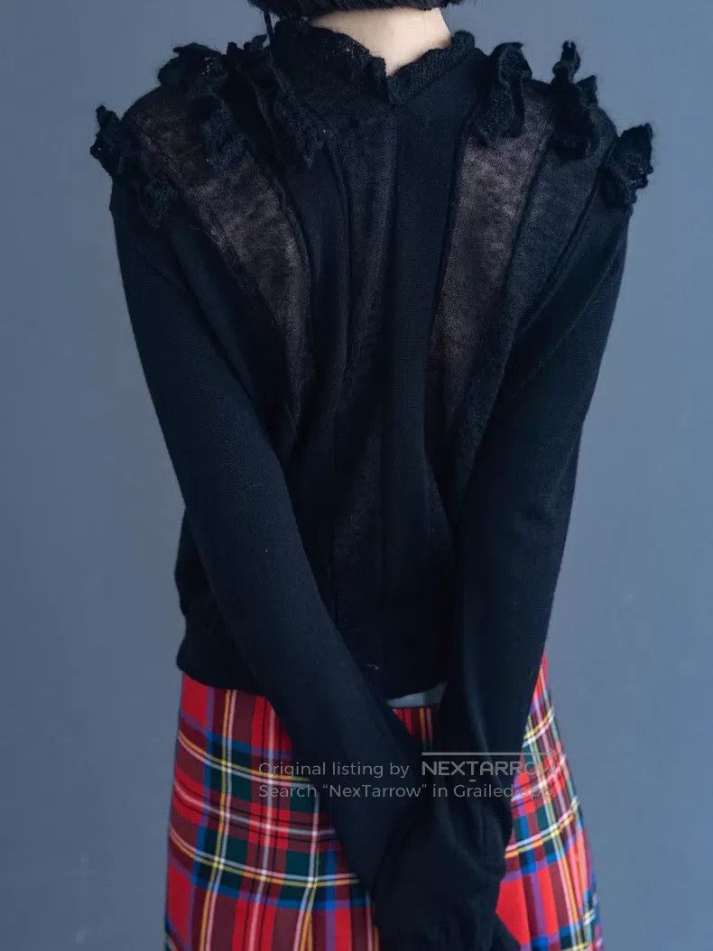 Junya Watanabe JUNYA WATANABE Black lace knitted top Size M / US 6-8 / IT 42-44 - 7 Thumbnail