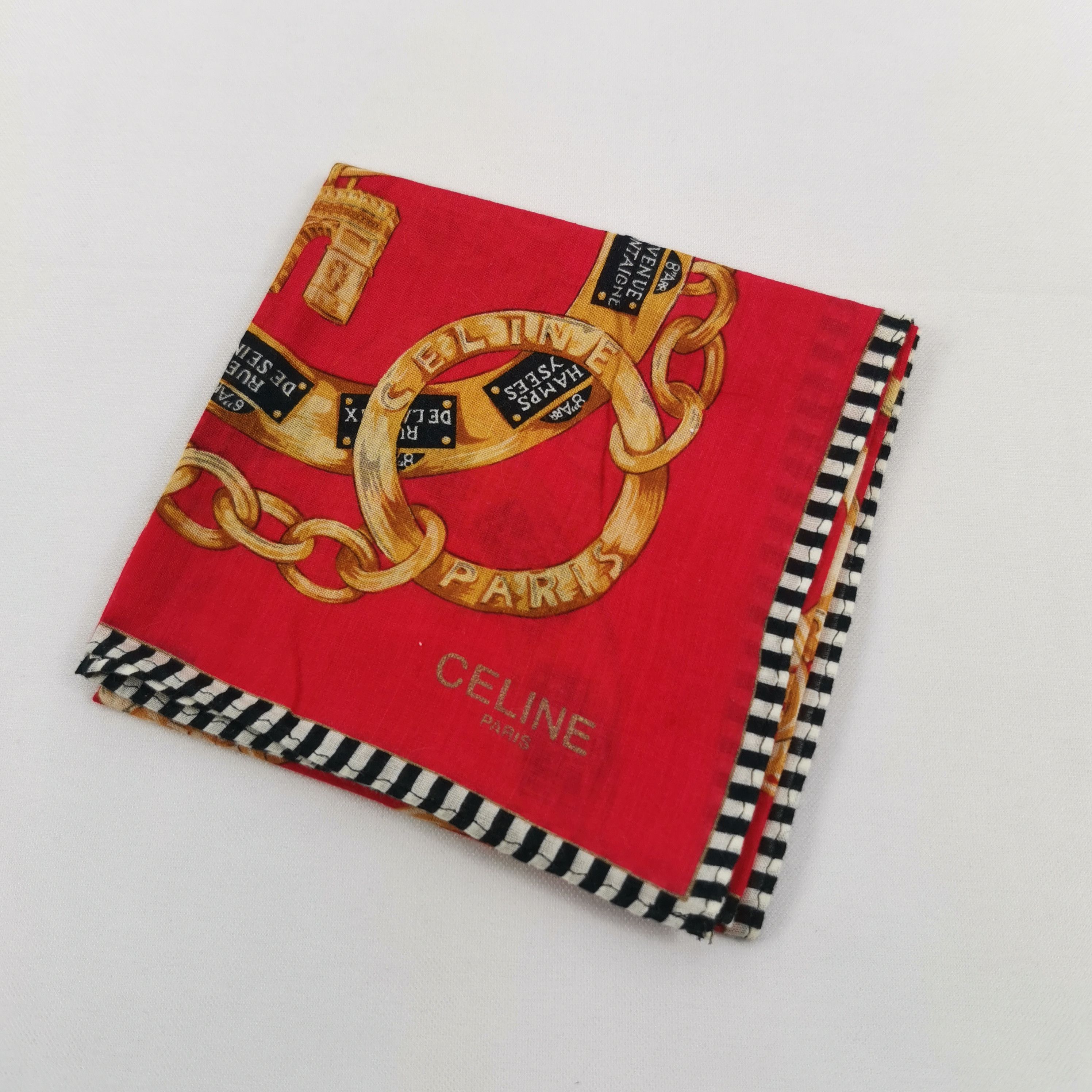 Celine Vintage Celine Paris Handkerchief Bandana Pocket Square Size ONE SIZE - 4 Thumbnail