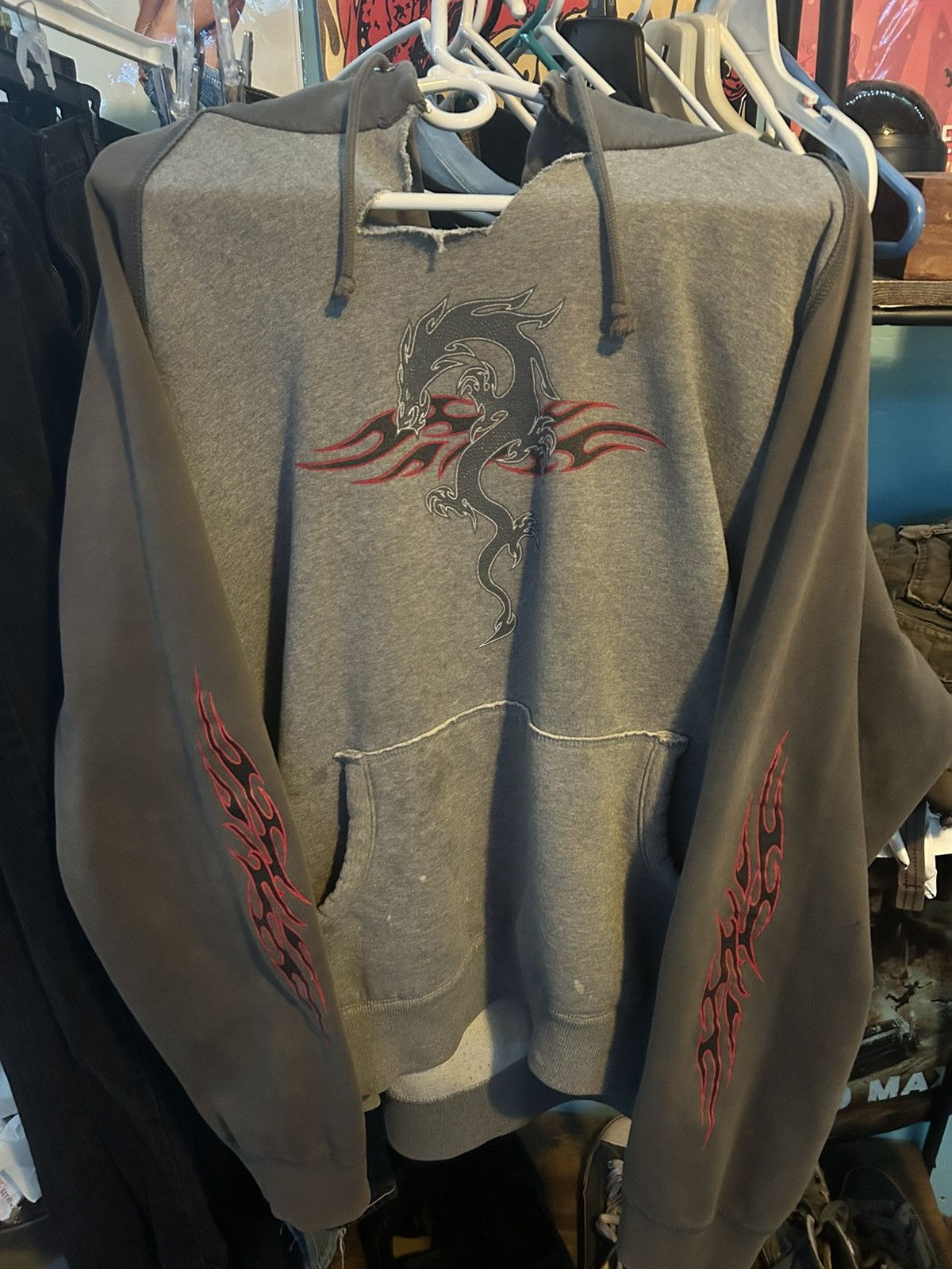 Japanese Brand × Vintage Vintage Dragon Hoodie Y2K Style Size US XL / EU 56 / 4 - 1 Thumbnail