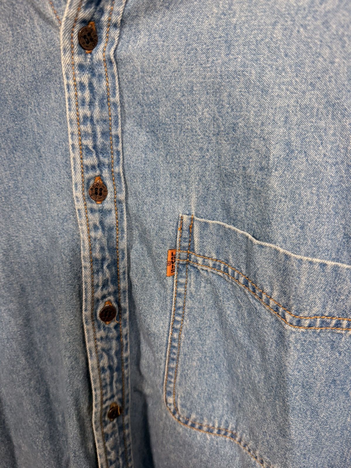 Levi's 70s Vintage Orange Tag Levis Button Up Western Denim Shirt Size US M / EU 48-50 / 2 - 8 Thumbnail