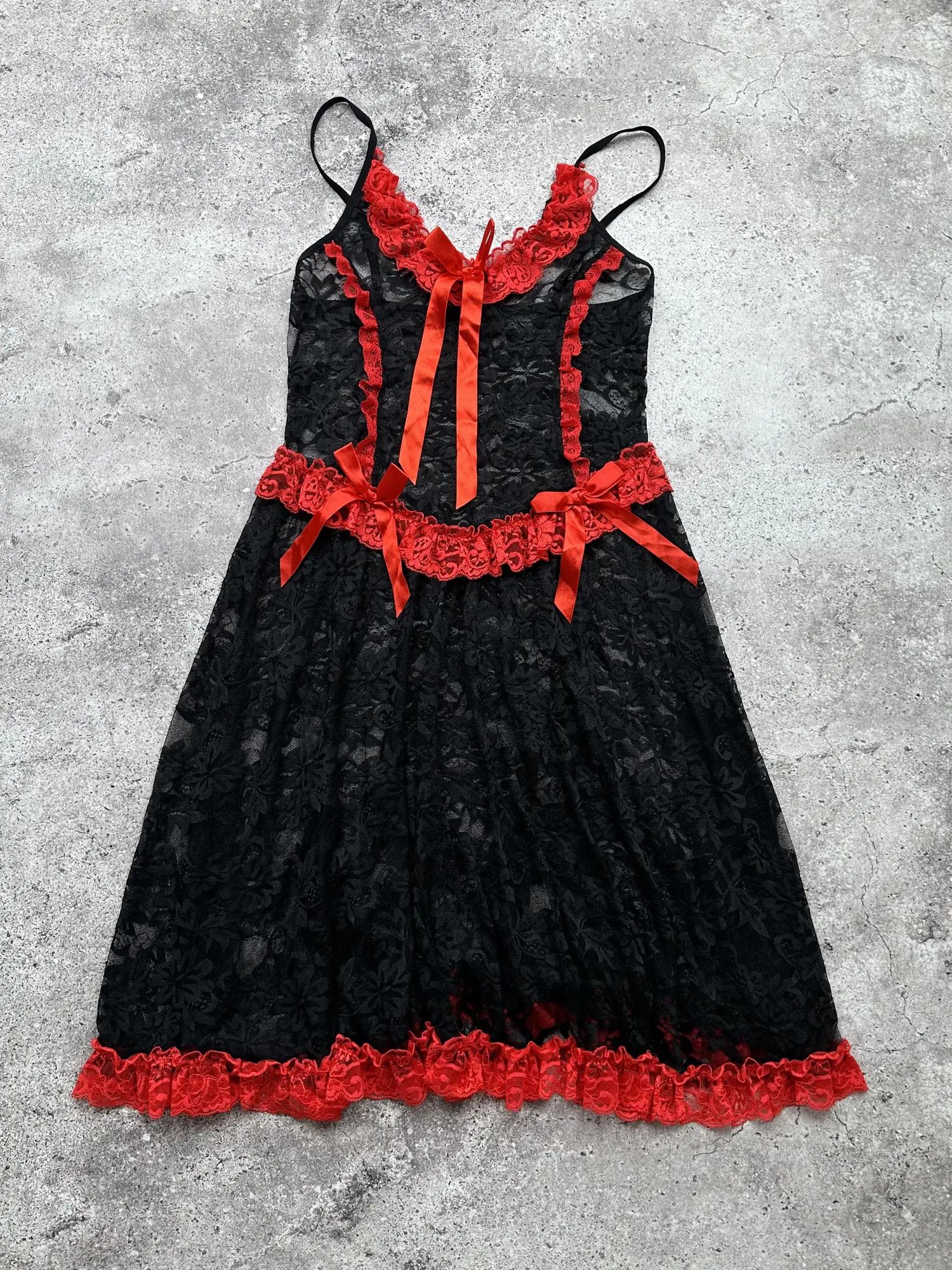 Japanese Brand Vintage Lace Mesh Dress C169(V523) Size S / US 4 / IT 40 - 1 Thumbnail