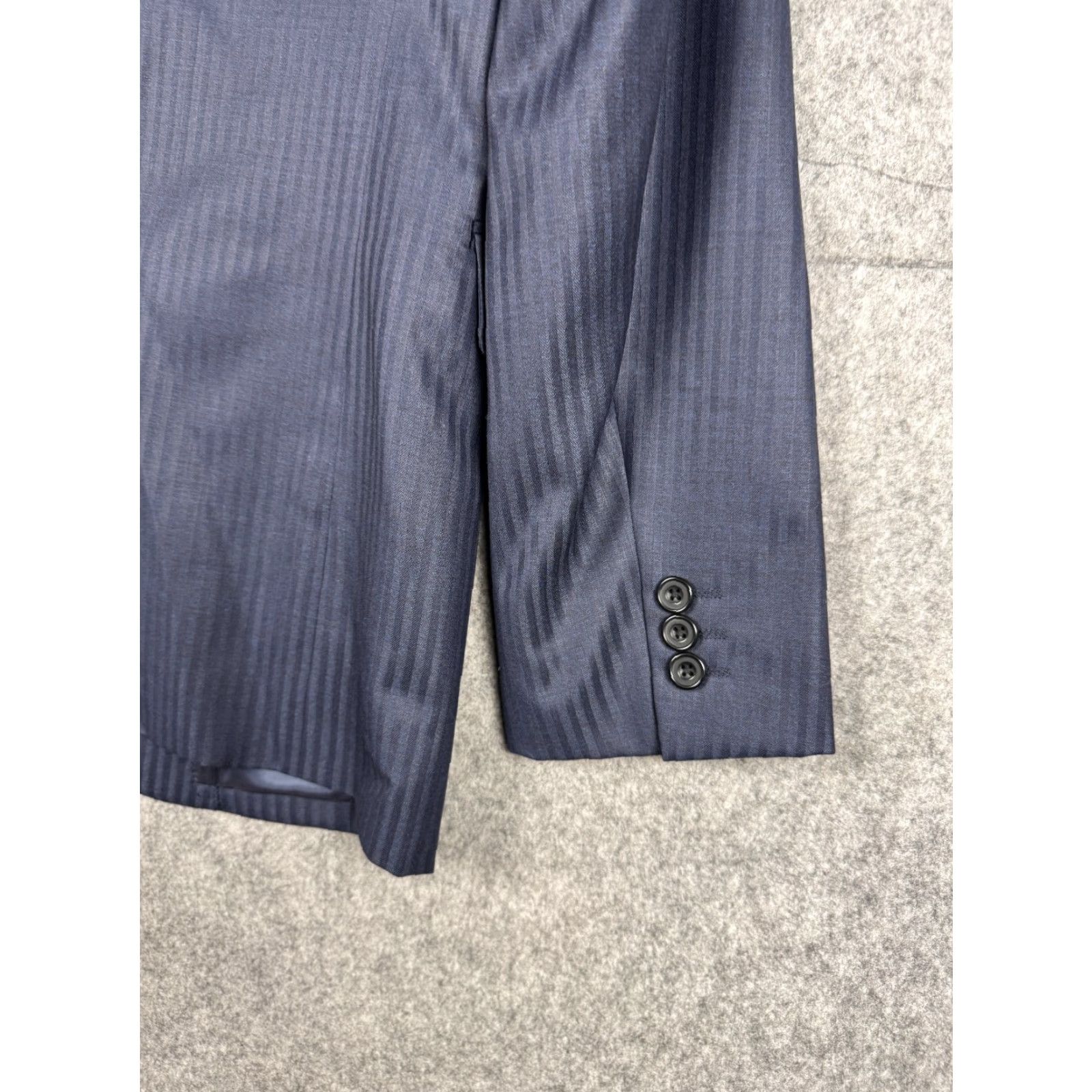 Vintage Takeo Kikuchi Blazer Jacket Men XL Blue Striped Wool Blend 2-Button Japan Size 46R - 5 Thumbnail