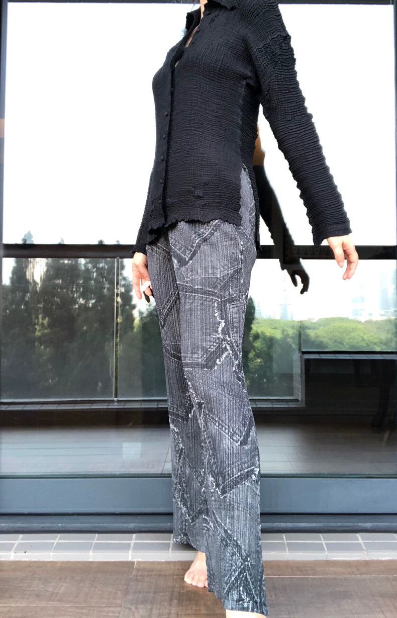 Issey Miyake Issey Miyake size:3 Brown wave print pleated cardigan Size M / US 6-8 / IT 42-44 - 3 Thumbnail