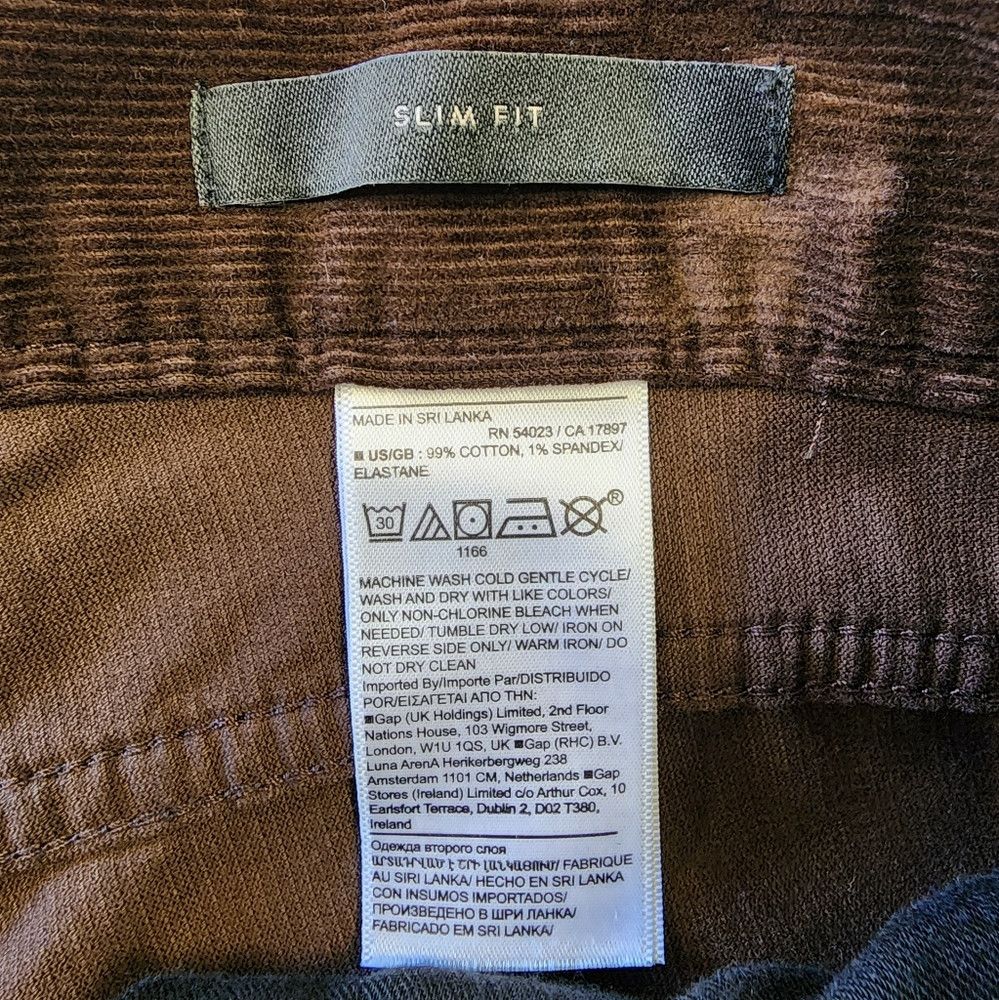 Banana Republic Banana Republic Men's Chocolate Corduroy Slim Fit Traveler Size US 35 - 8 Thumbnail