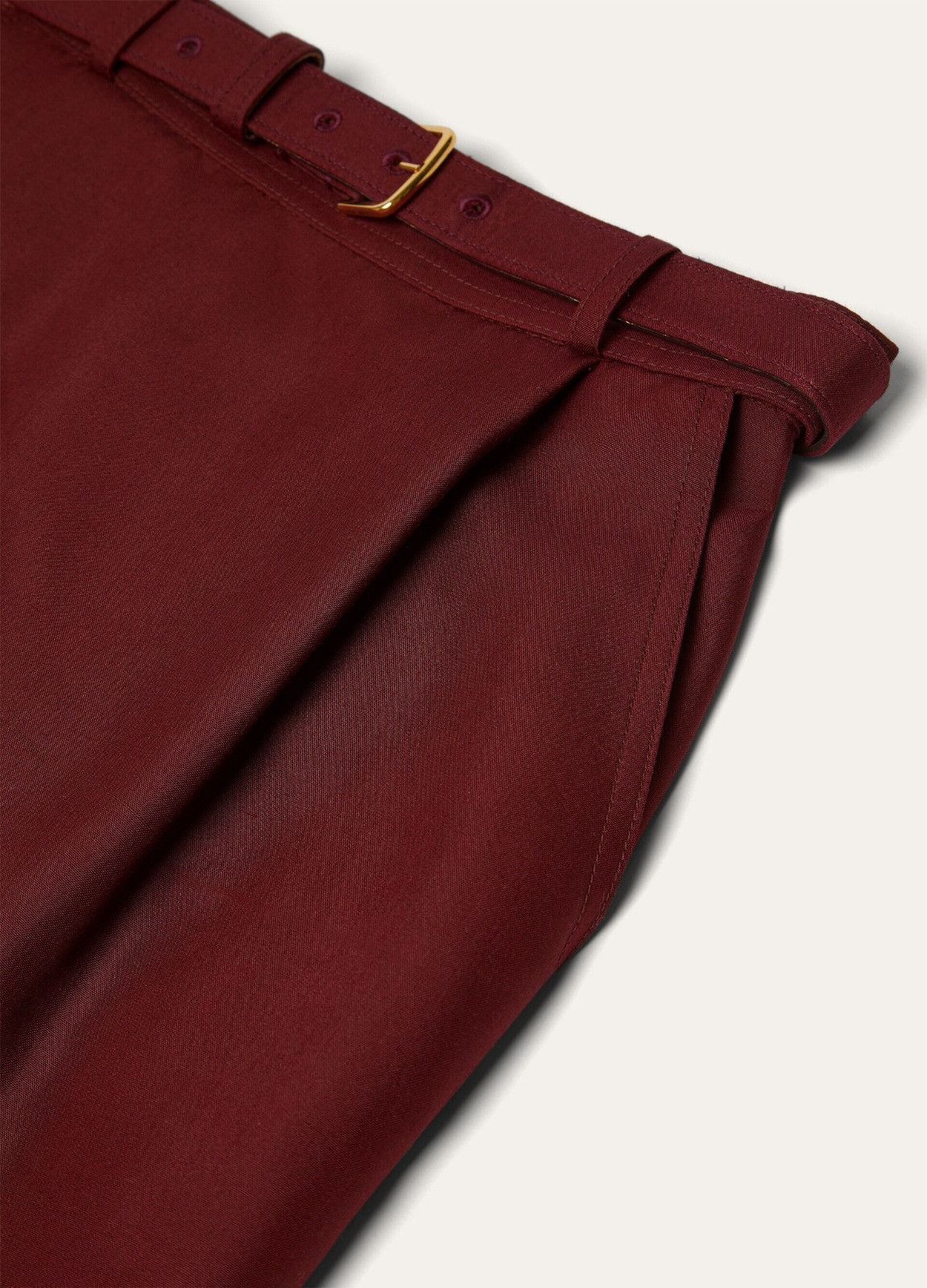 Loro Piana o1srvl11e0526 FAP2656 Emilia Midi Skirt in Burgundy Size 25" / US 0 / IT 36 - 3 Thumbnail
