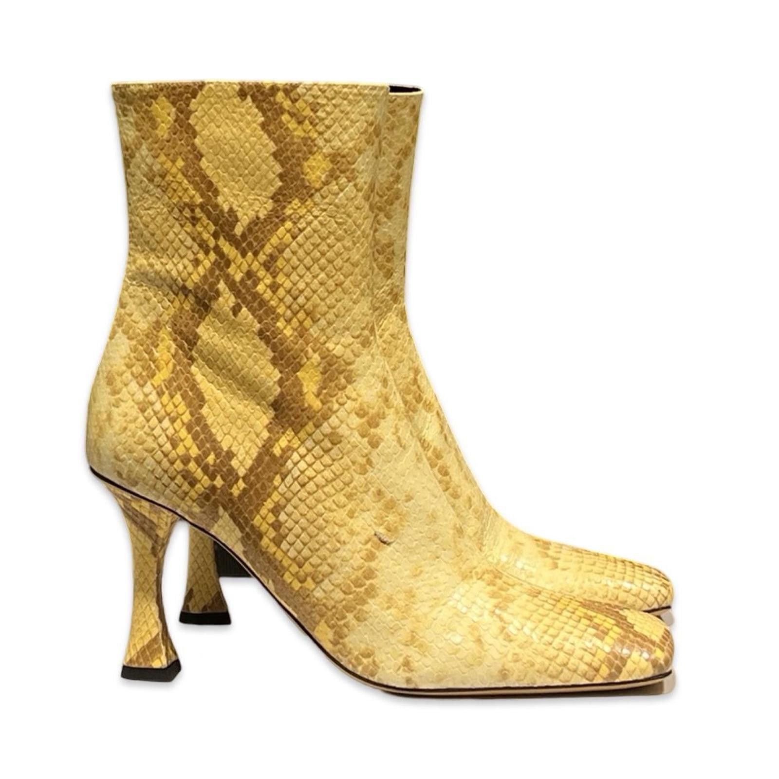 Designer Proenza Schouler Snakeskin Leather Ankle Boots Size 9 Size US 9 / IT 39 - 1 Thumbnail