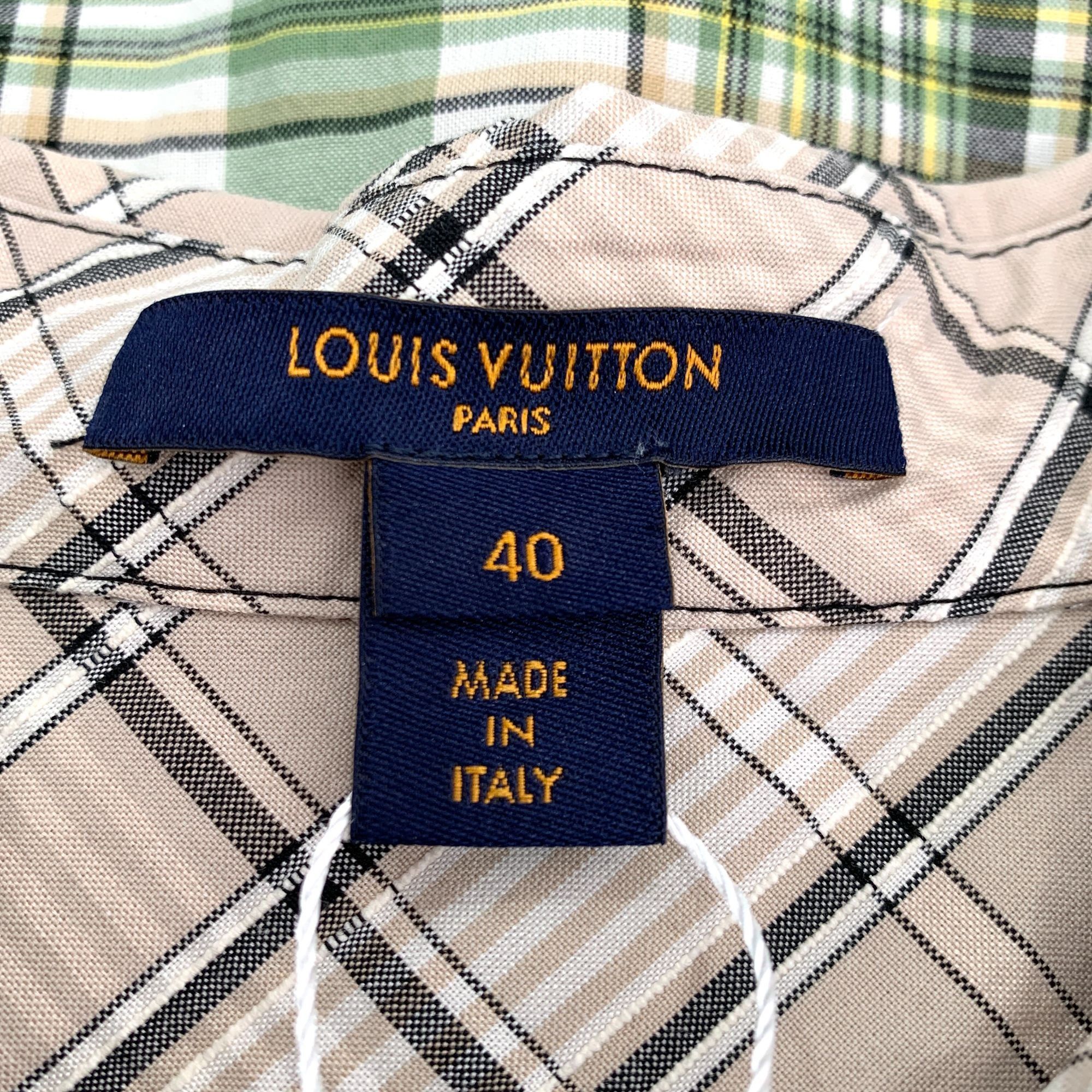 Louis Vuitton X9270 Louis Vuitton Green & Beige Plaid Button-Up Shirt Size US M / EU 48-50 / 2 - 5 Thumbnail