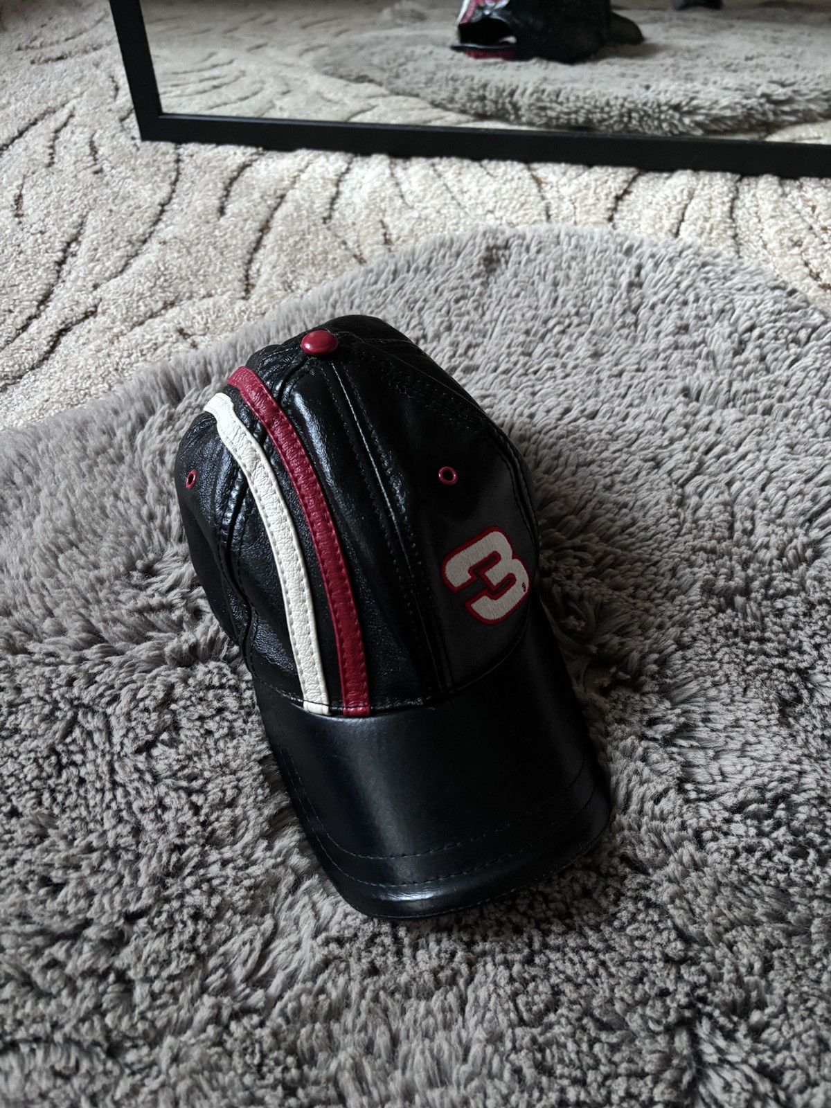 NASCAR × Vintage NASCAR Dale Earnhardt Leather Racing Cap Size ONE SIZE - 1 Thumbnail