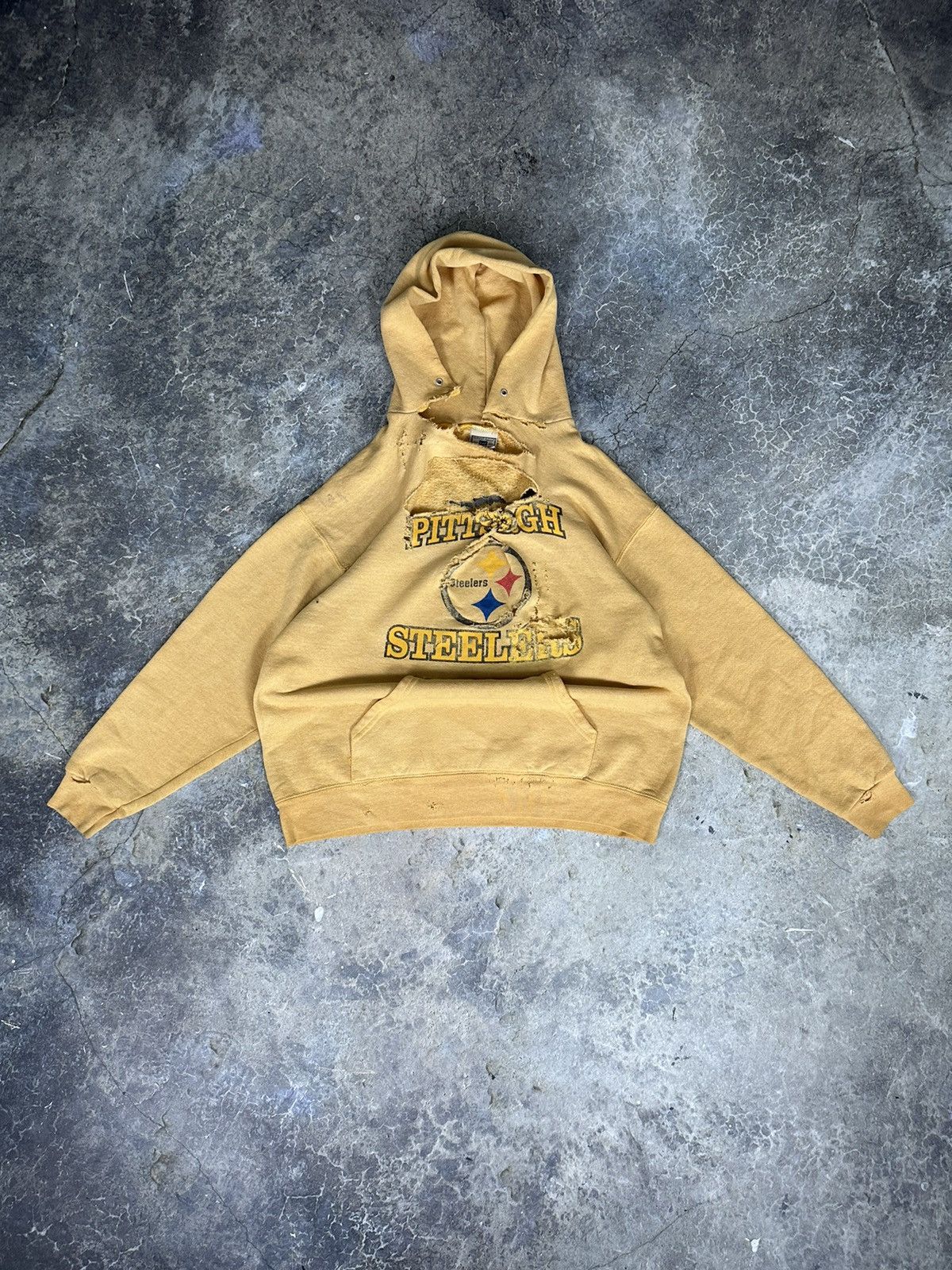 NFL × Vintage Thrashed and Repaired Pittsburgh Steelers Hoodie Size US M / EU 48-50 / 2 - 1 Thumbnail