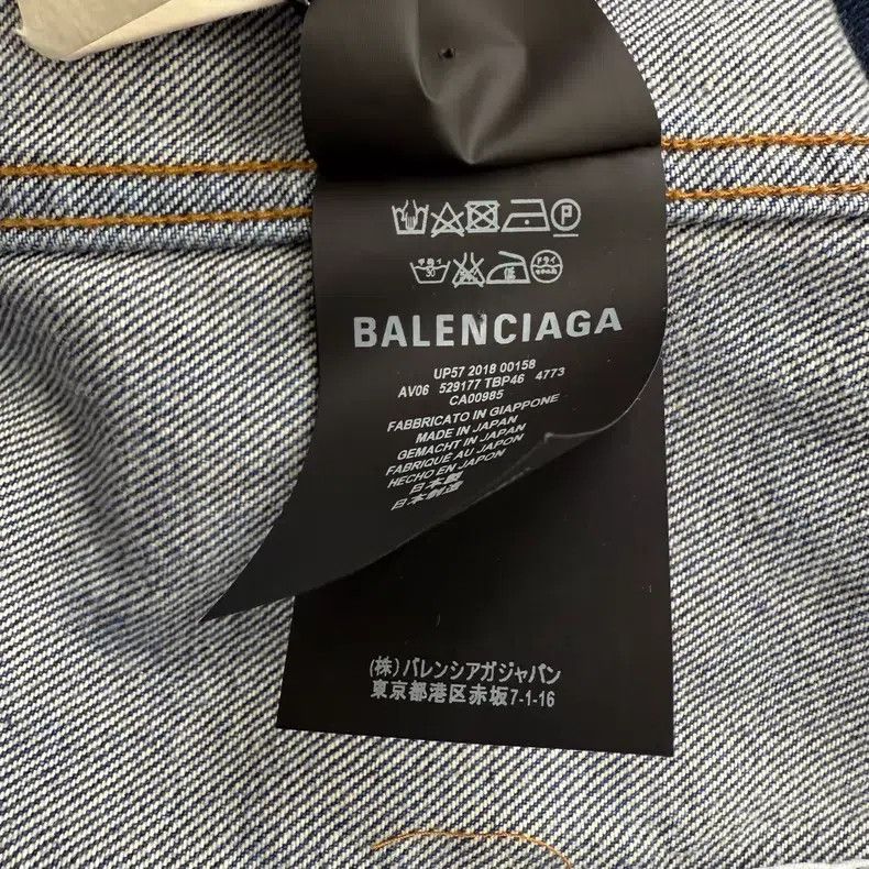 Balenciaga Balenciaga Back Logo Blue Long Sleeve Denim Jacket Size XS / US 0-2 / IT 36-38 - 5 Thumbnail