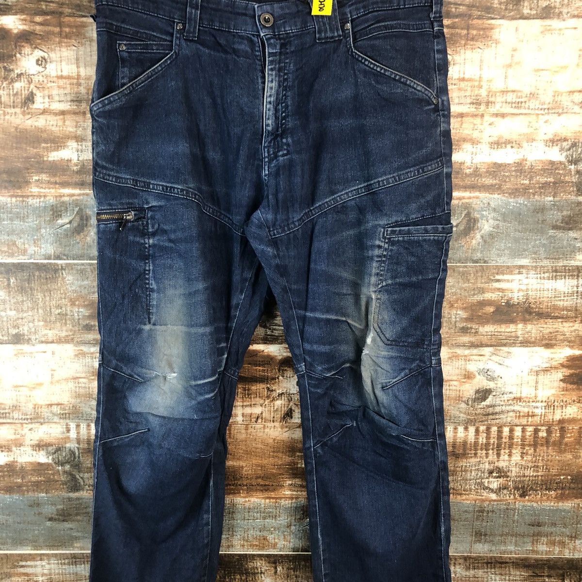 Japanese Brand Field Core Blue Distressed Denim Pants #A2115 Size US 35 - 5 Thumbnail
