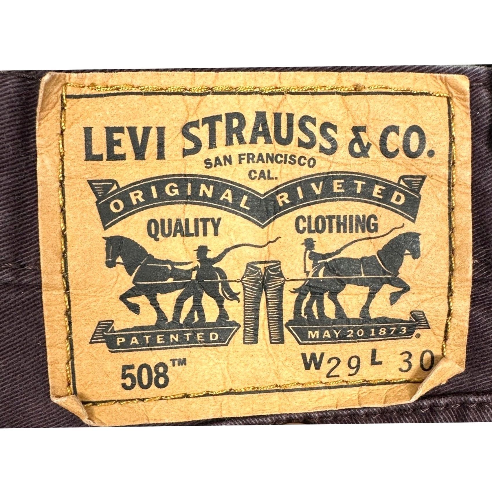 Levi's Levi's 508 Jeans Mens 29X30 Purple Tapered Regular Denim 5-Pocket Zip Pocket Levi's 508 Mens Purple Jeans Size US 29 - 3 Thumbnail