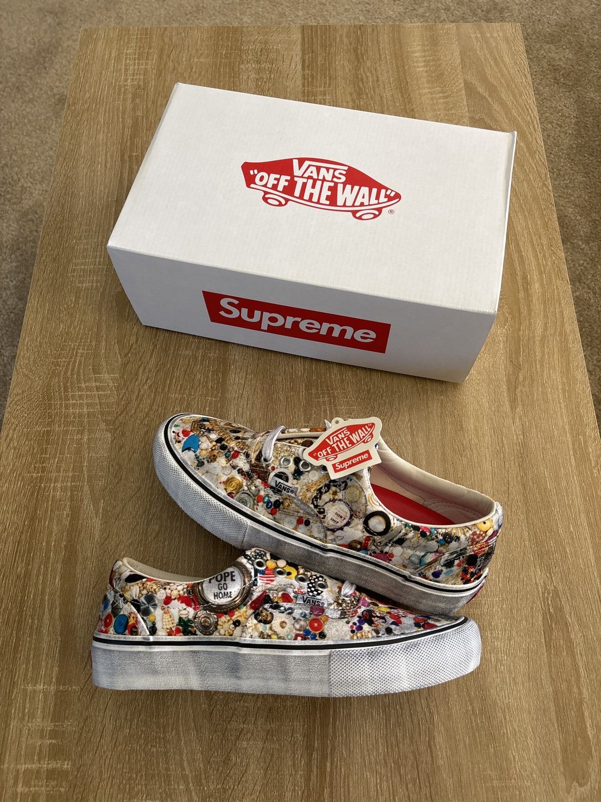 Supreme × Vans Supreme x Mike Kelley Vans Era White Size US 8 / EU 41 - 1 Thumbnail