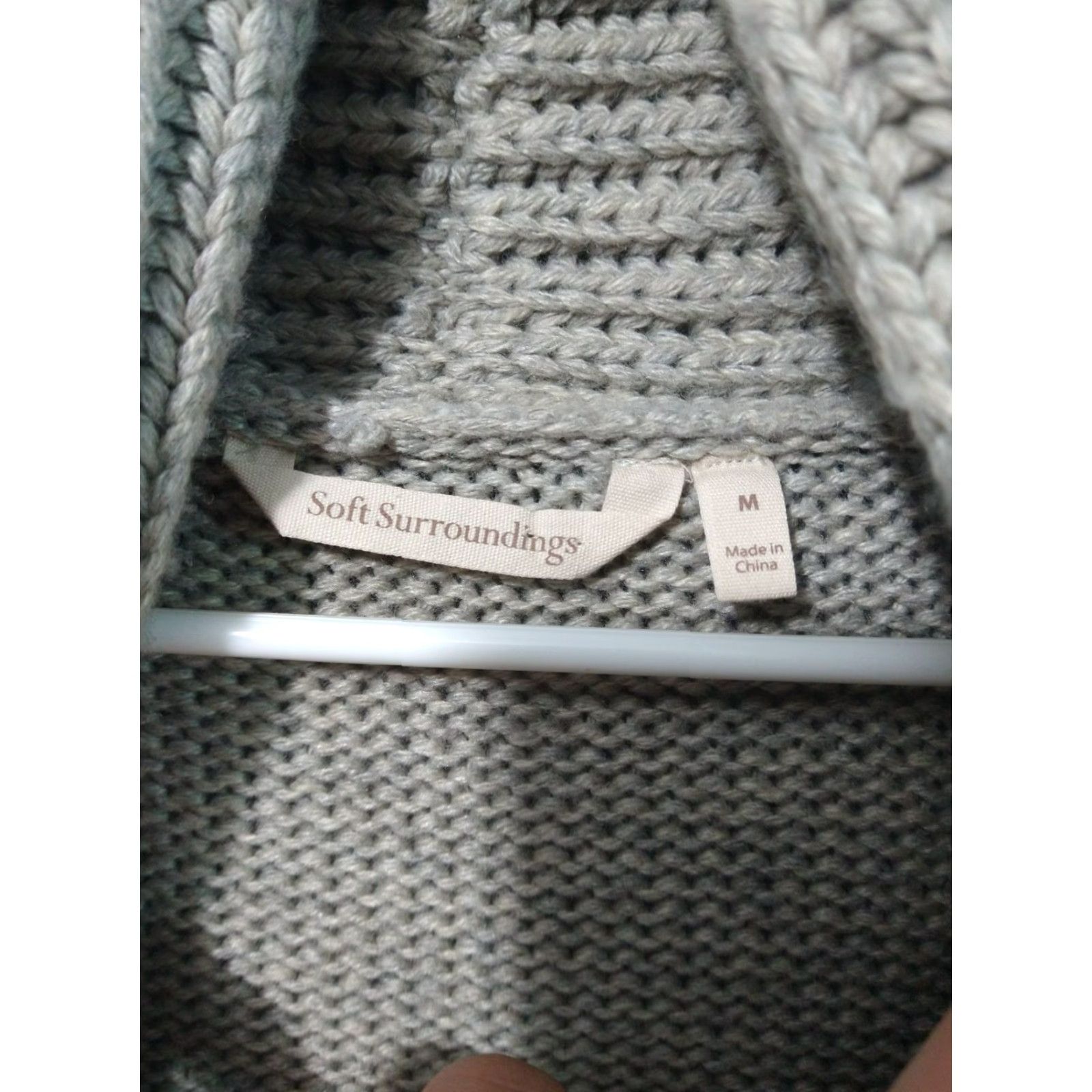 Soft Surroundings Soft Surroundings Sweater Womens Medium Gray Cardigan Wool Cashmere Blend Size M / US 6-8 / IT 42-44 - 5 Thumbnail
